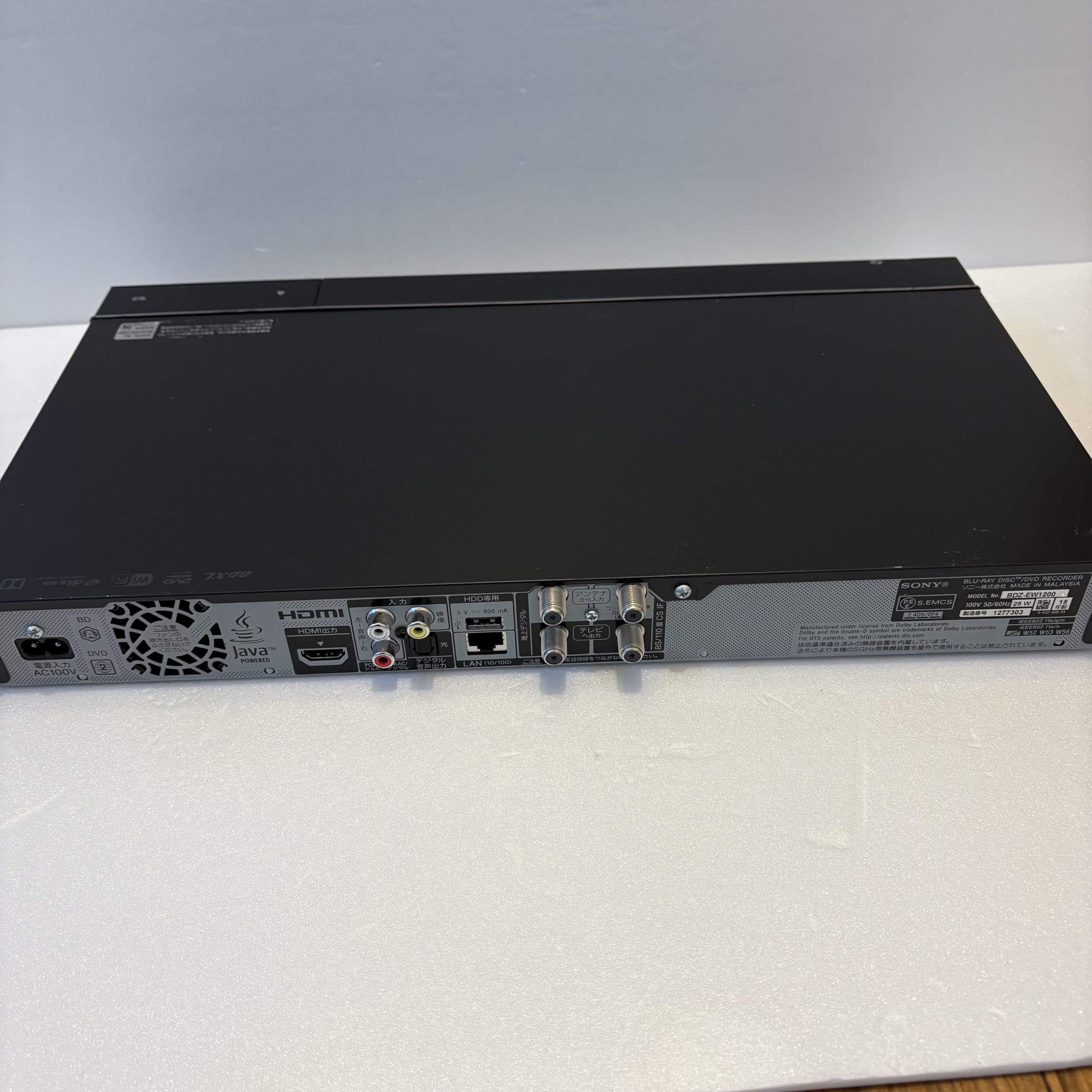 Amazon.co.jp: SONY 1TB 2チューナー ブルーレイレコーダー BDZ-EW1200