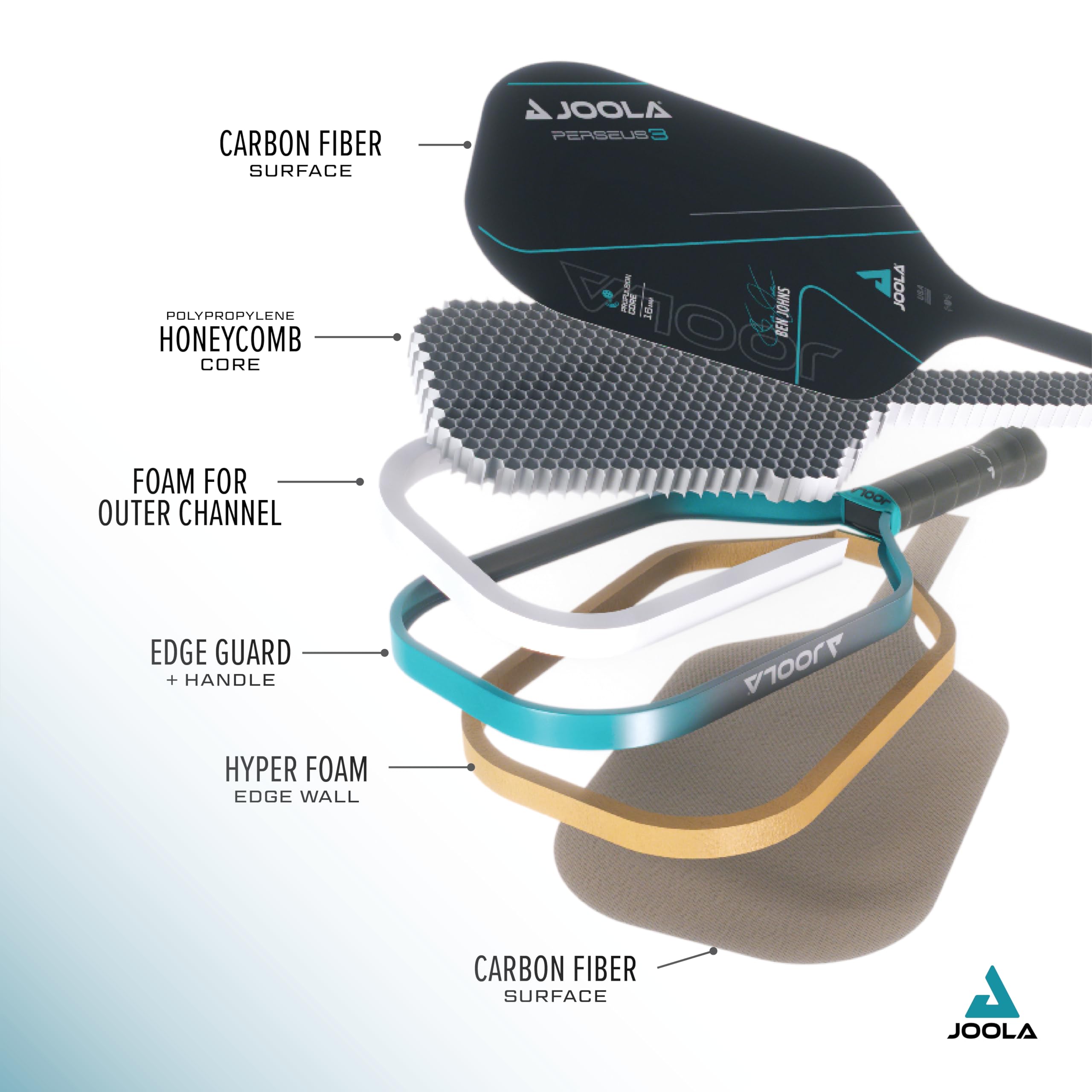 JOOLA Ben Johns Perseus 3 16mm Pickleball Paddle with 1