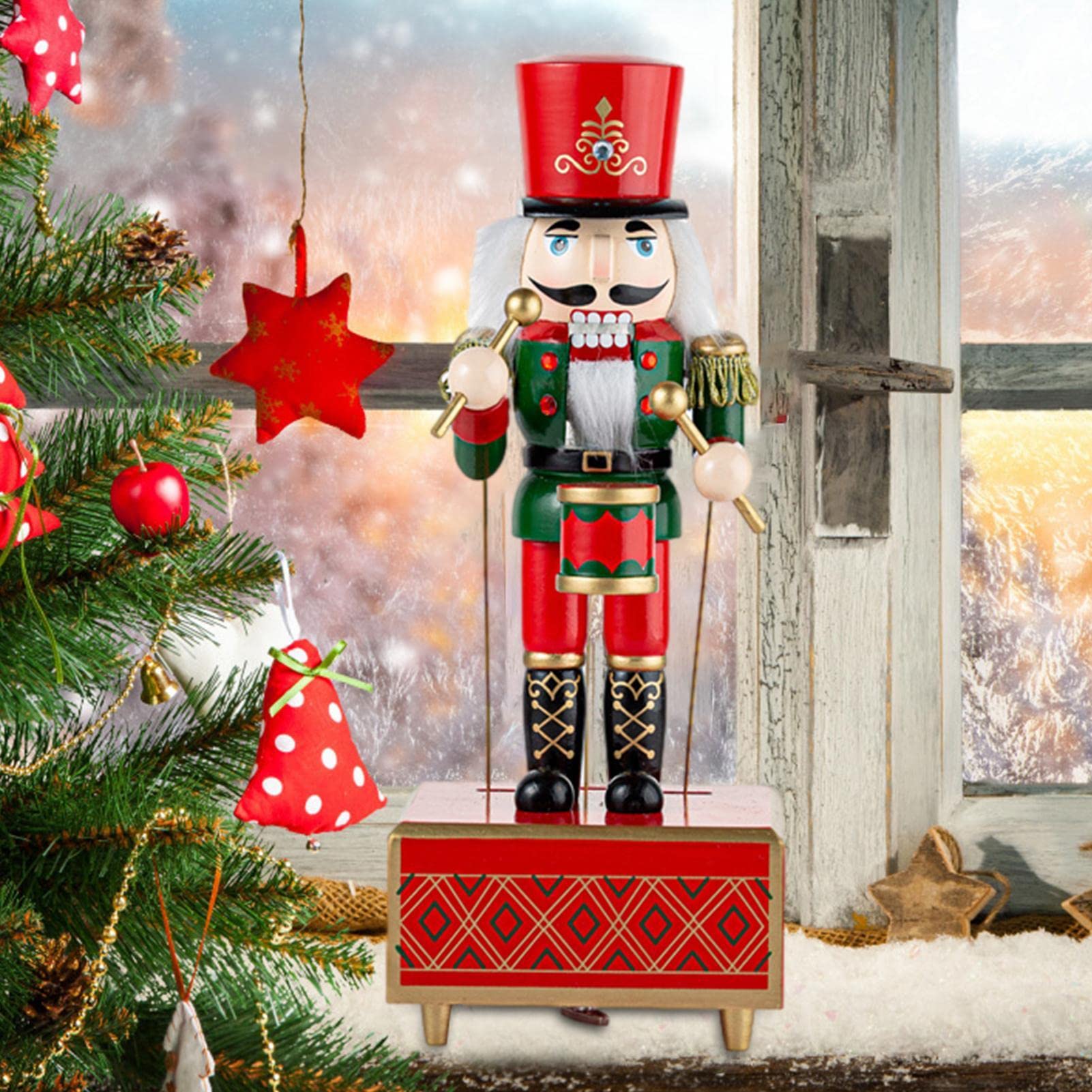 Amazon.co.jp: クリスマスくるみ割り人形のオルゴール | 木製くるみ