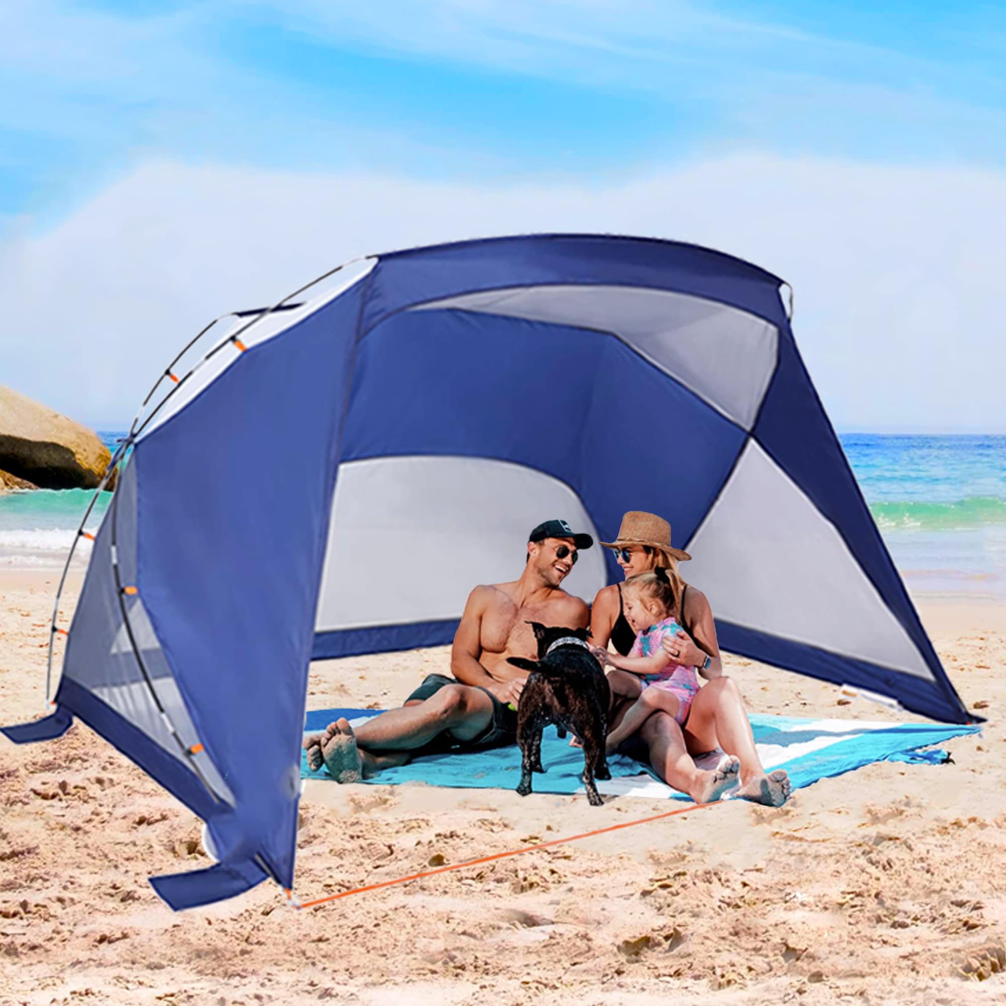 Amazon | 3/4人用 ビーチテント サンシェルター ビーチシェードテント