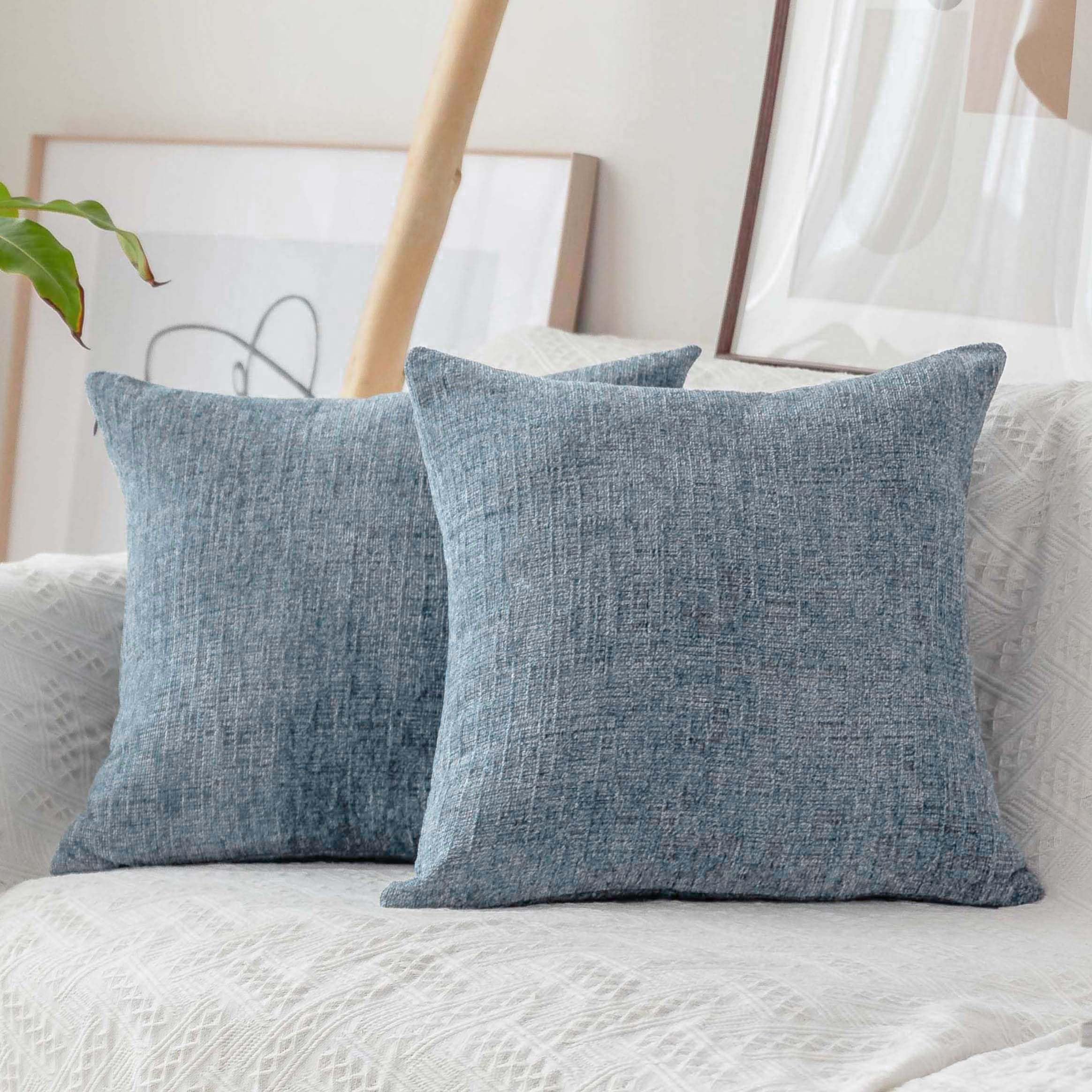 Amazon.com: Home Brilliant Blue Throw Pillows Set of 2 Square
