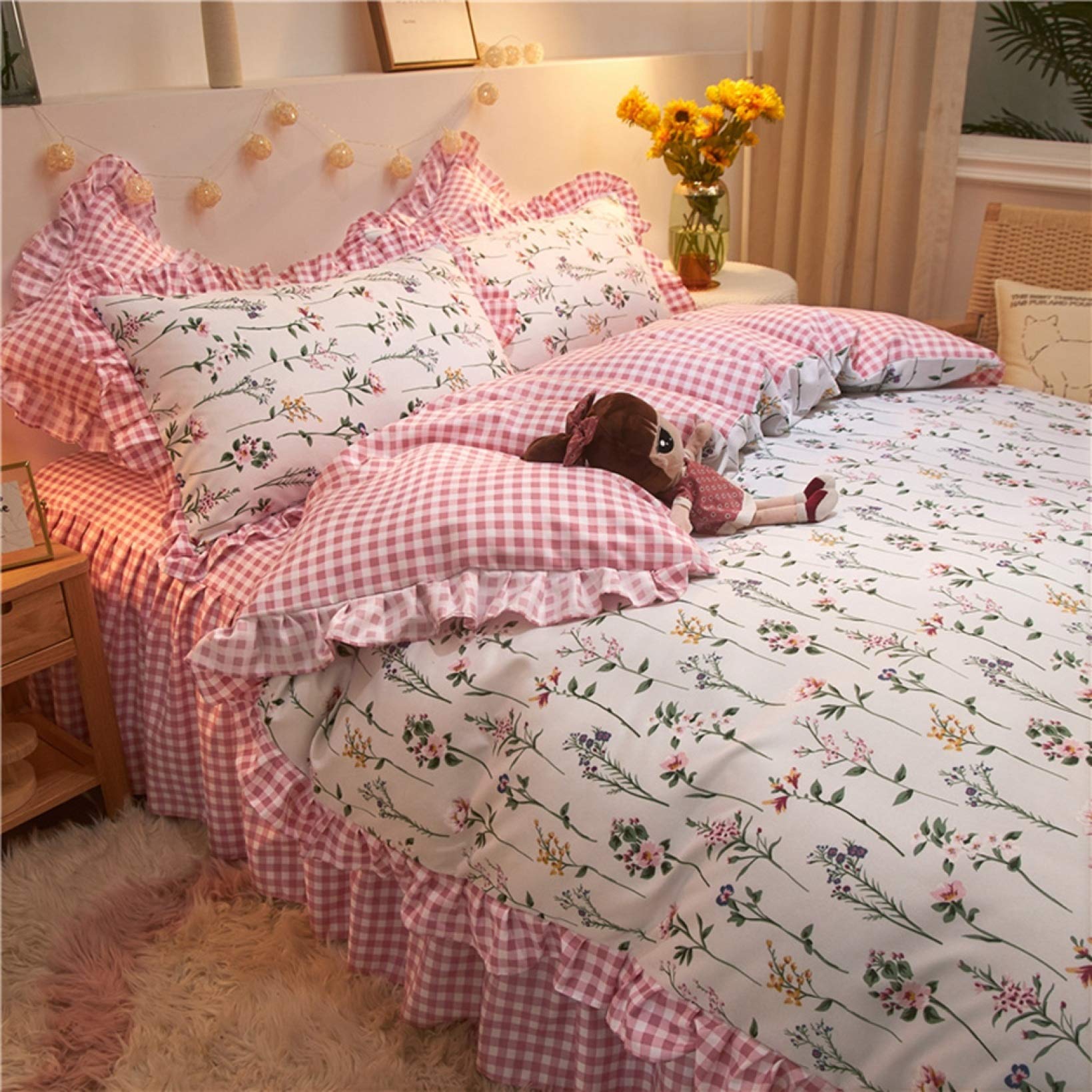 Amazon｜フリル飾り 布団カバー 3点セット 4点セット 寝具カバーセット