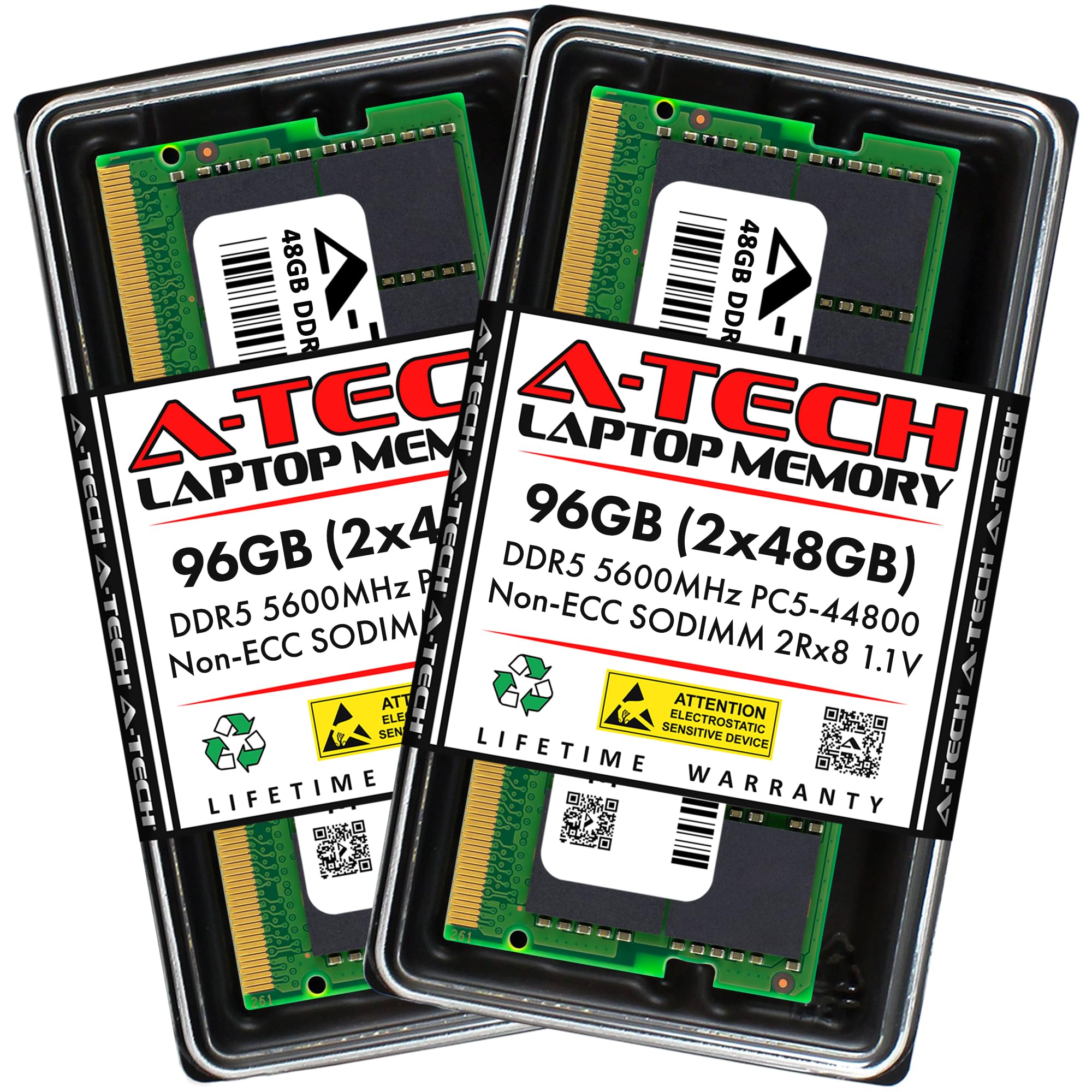 A-Tech 96GB Kit (2x48GB) DDR5 5600MHz PC5-44800 CL46 SODIMM 2Rx8