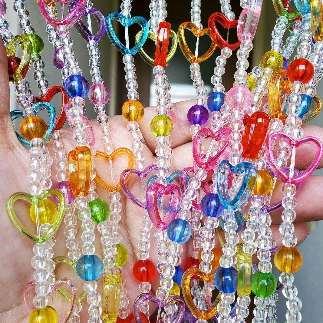 Amazon.co.jp: ビーズのれん ビーズカーテン 珠暖簾 ポップ カラフル