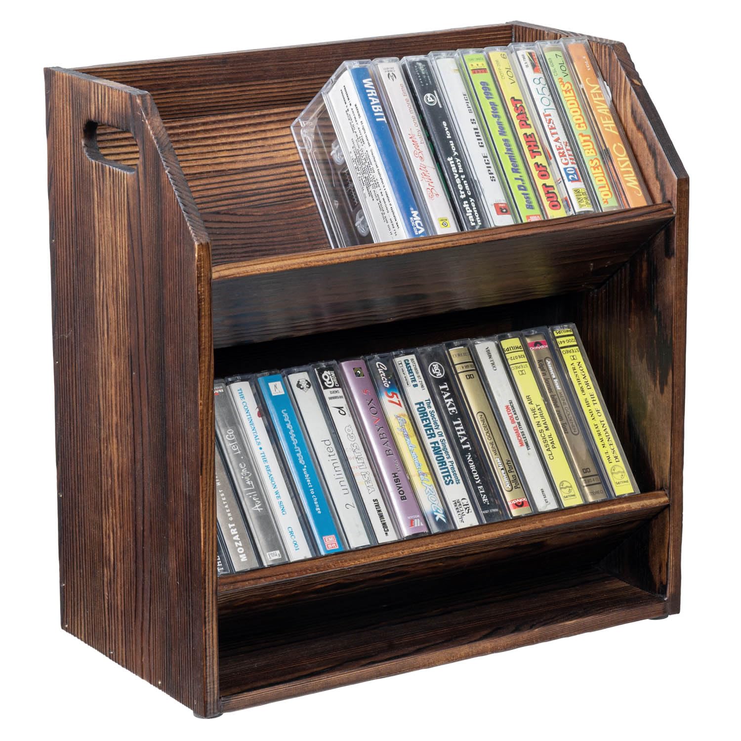 Amazon.co.jp: MyGift 2段 素朴な焦げた無垢材 オーディオカセット