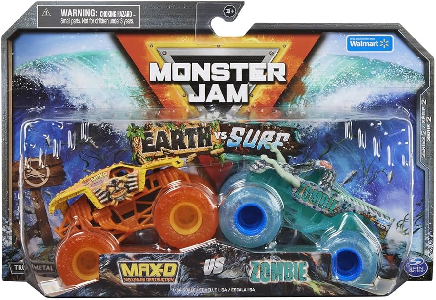 Amazon.com: Monster Jam Earth vs Surf [Max D and Zombie] 1:64