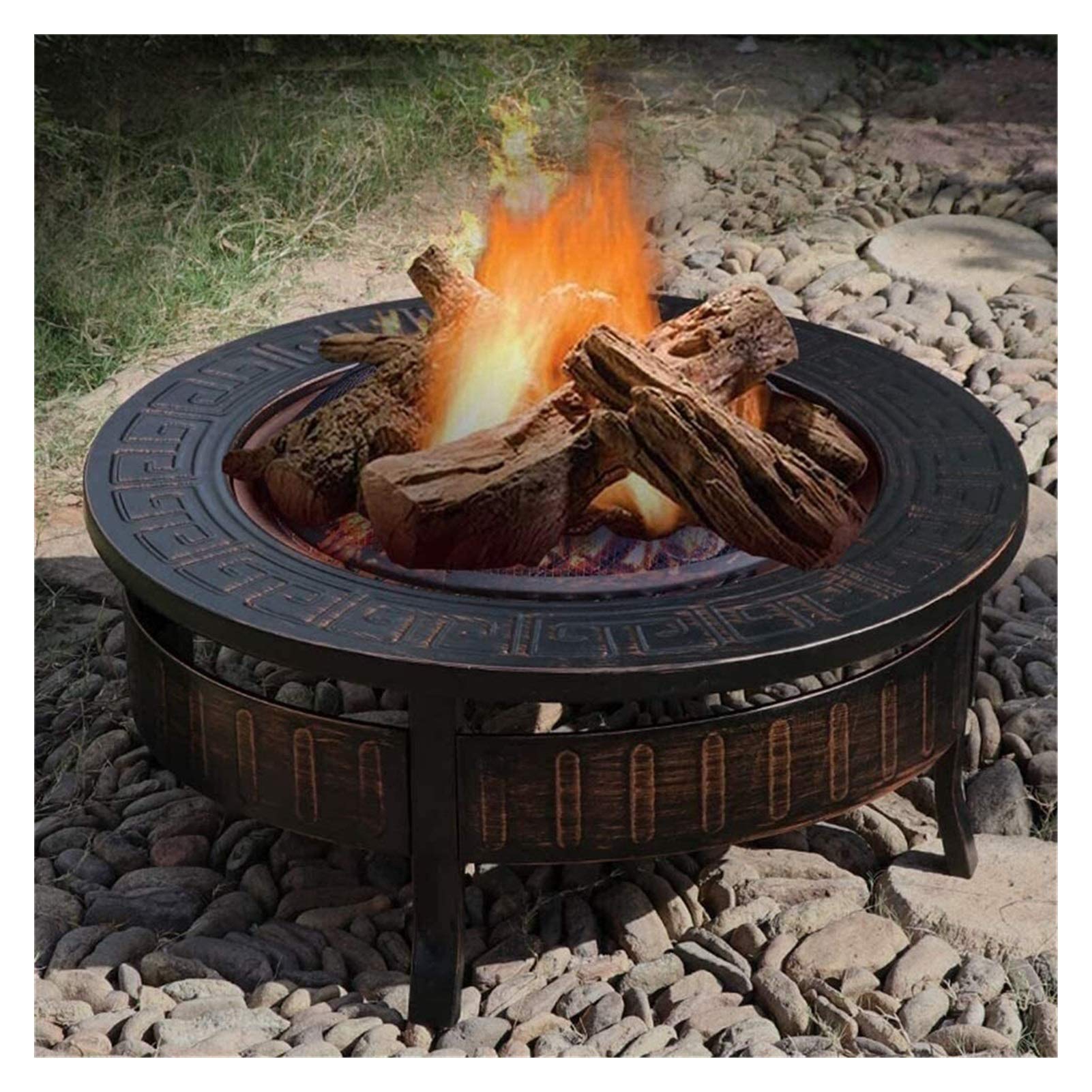 360 度調整ファイヤーピット ステンレス製 薪燃焼 キャンプ / 裏庭向け