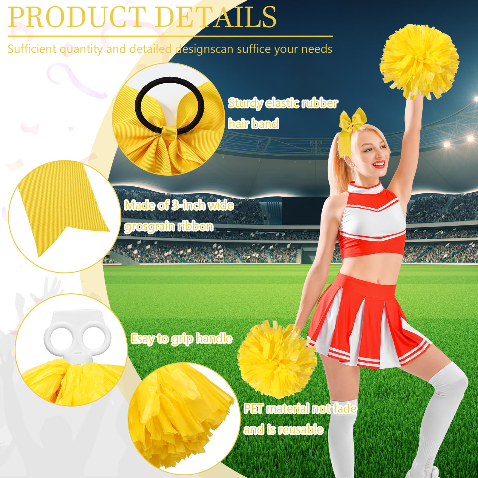 チアリーディング・チアダンス ポンポン（白）【5つまとめ買い】 チア