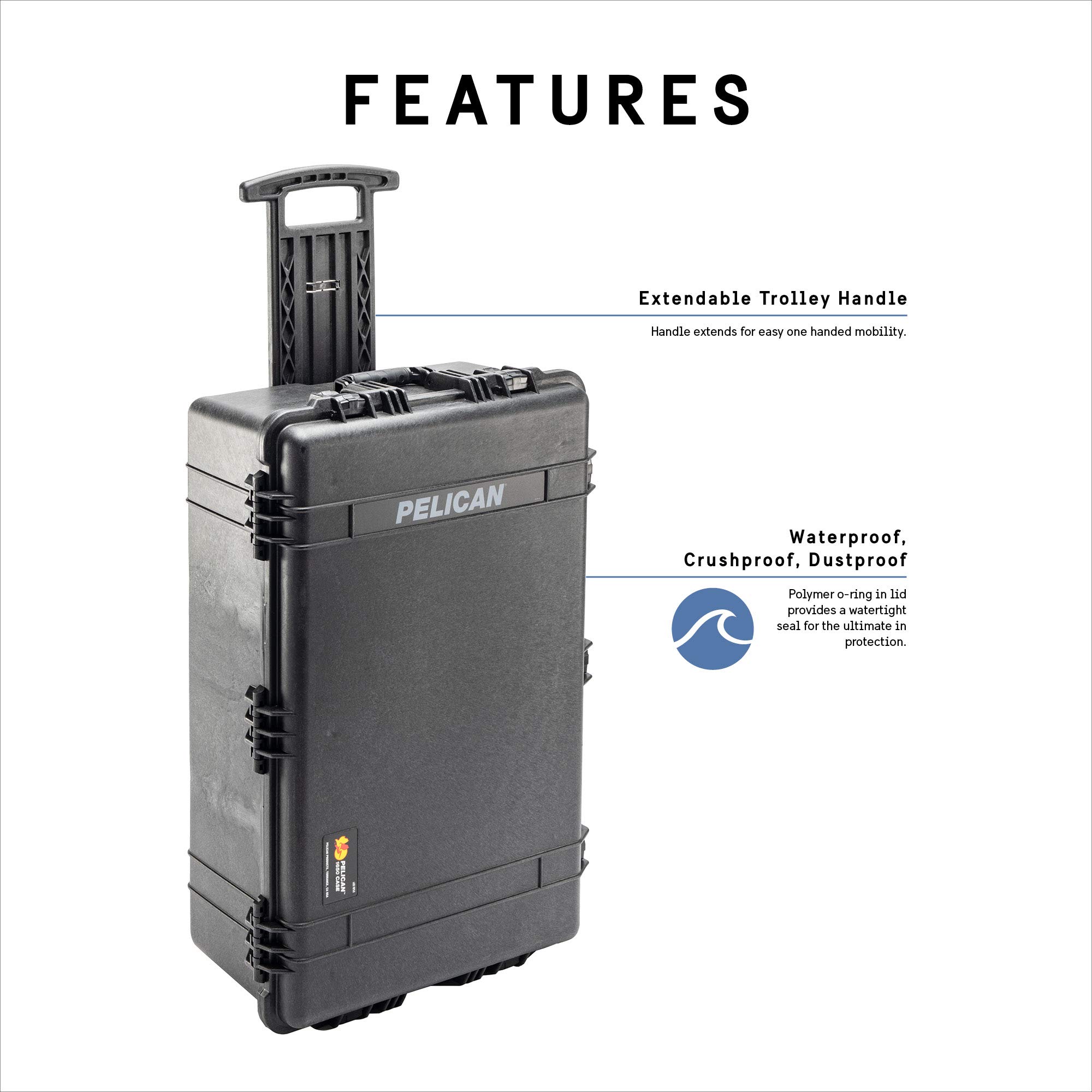 Amazon.com : Pelican 1650 Case No Foam (Black) : Diving Dry Boxes