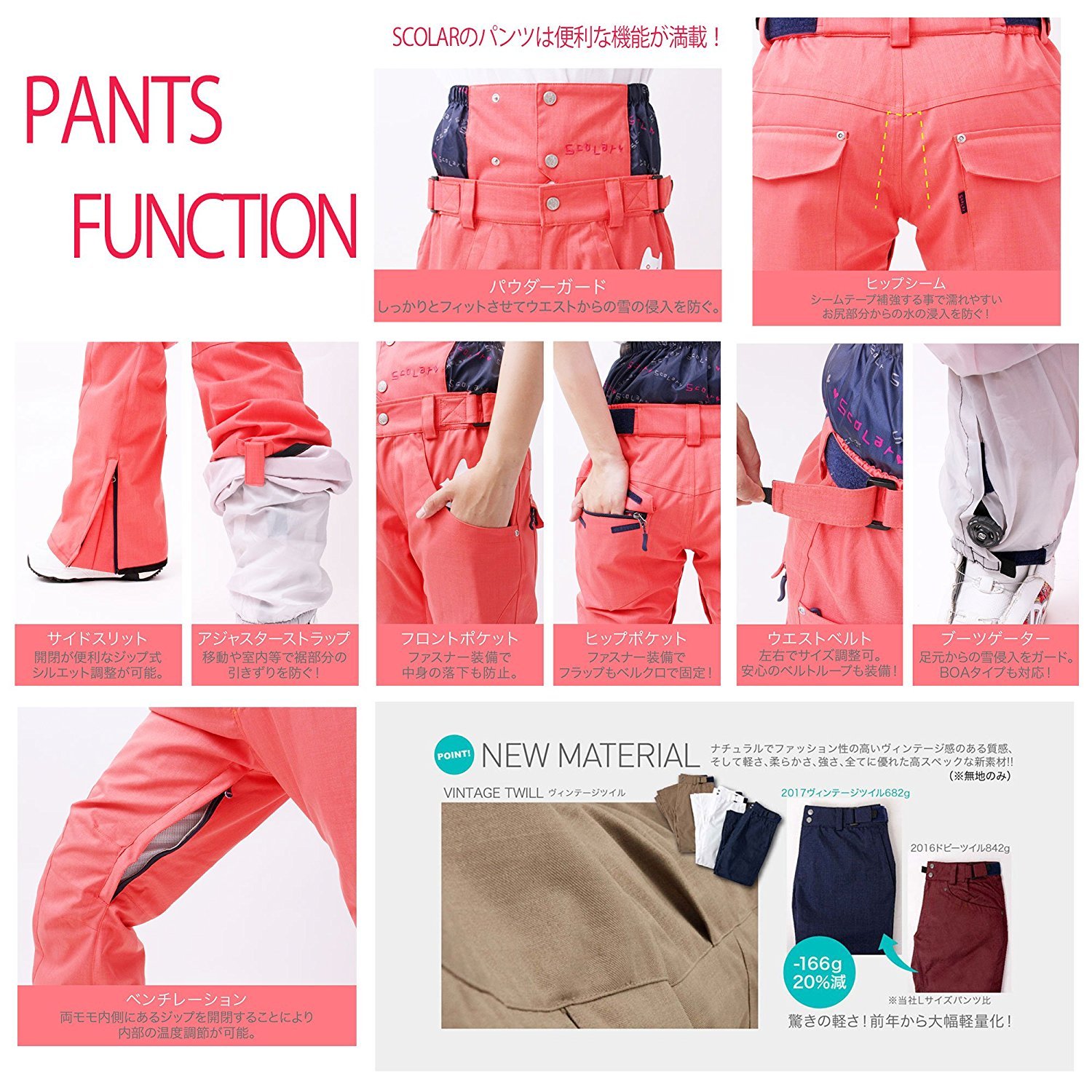 Amazon | ScoLar(スカラー) 全20色柄 レディース スノーボード ウェア