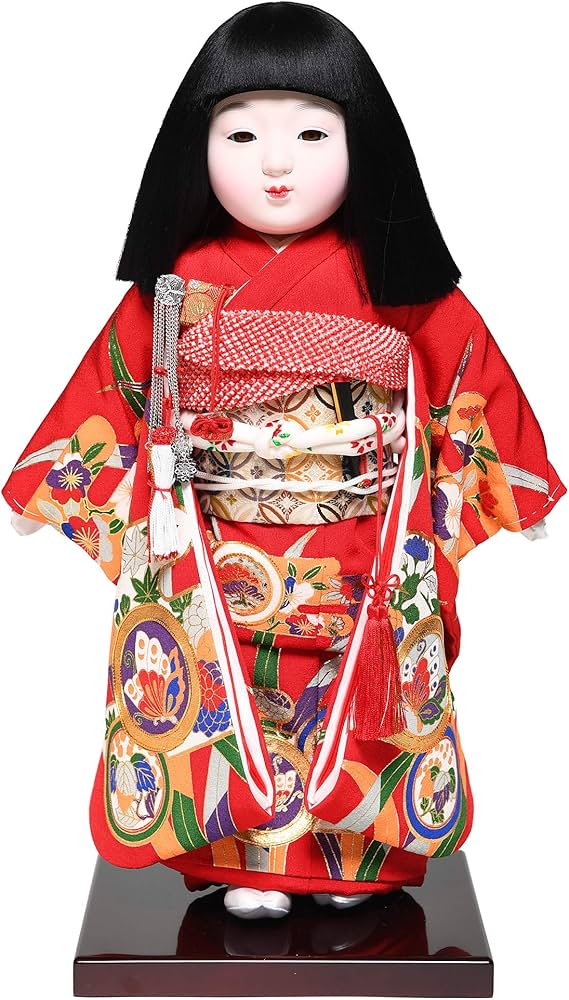 Amazon | 【着せ替市松人形】【市松人形】12号市松：正絹別染霞に紋柄