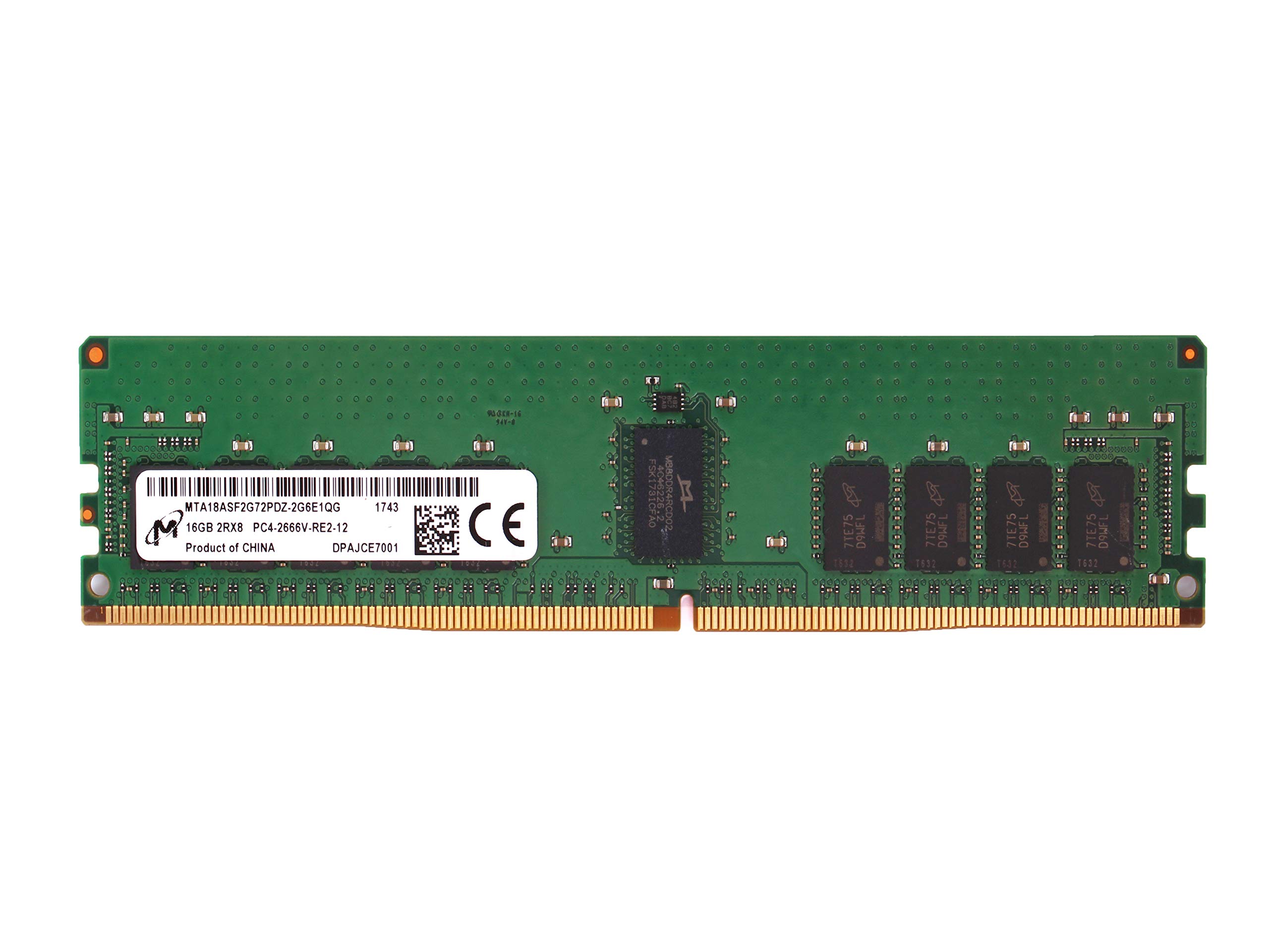 MICRON 16GB PC4-2666V-R DDR4 Registered ECC 2RX8 Memory