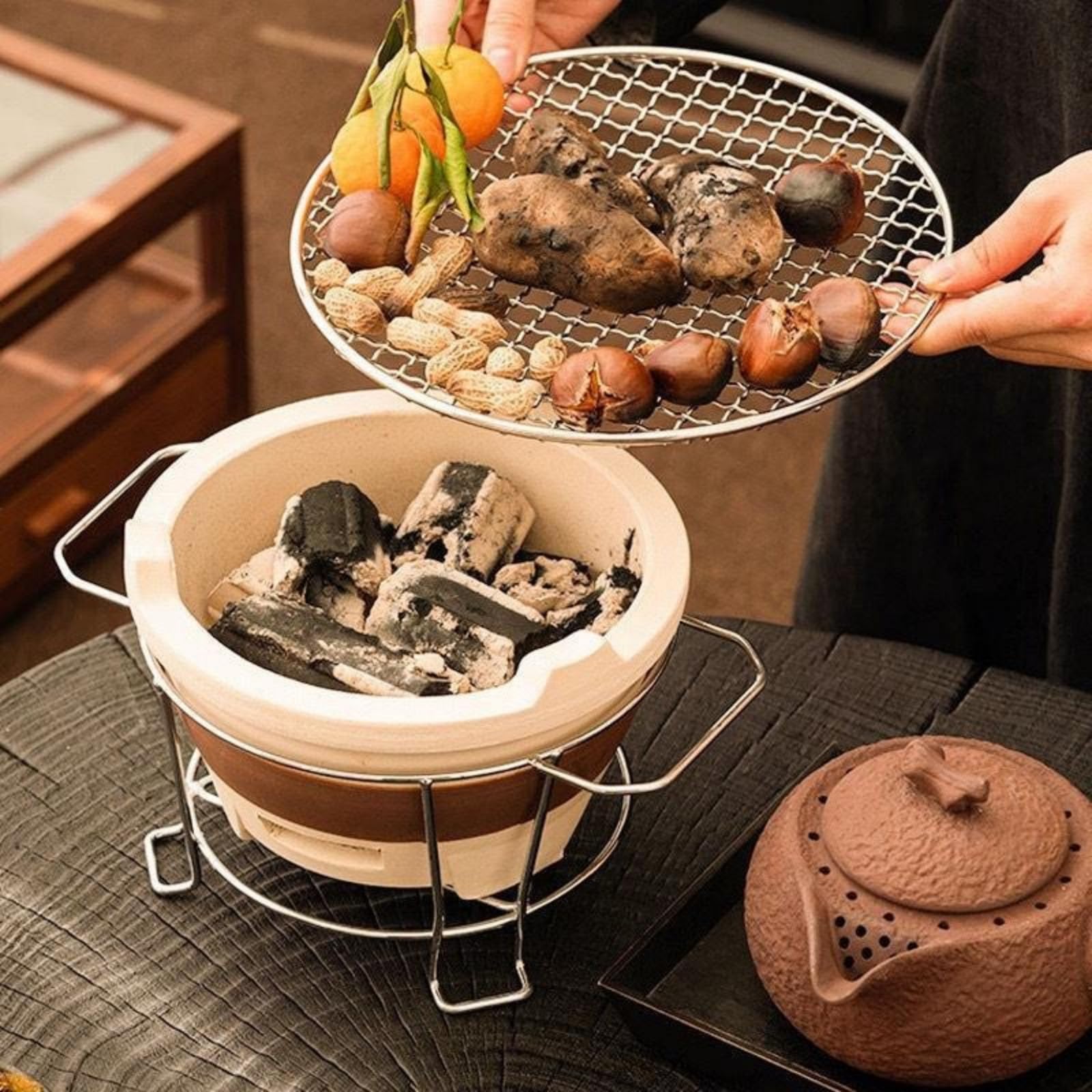 Amazon.co.jp: 七輪 バーベキュー 炭火焼き バーベキュー 炭火焼 卓上