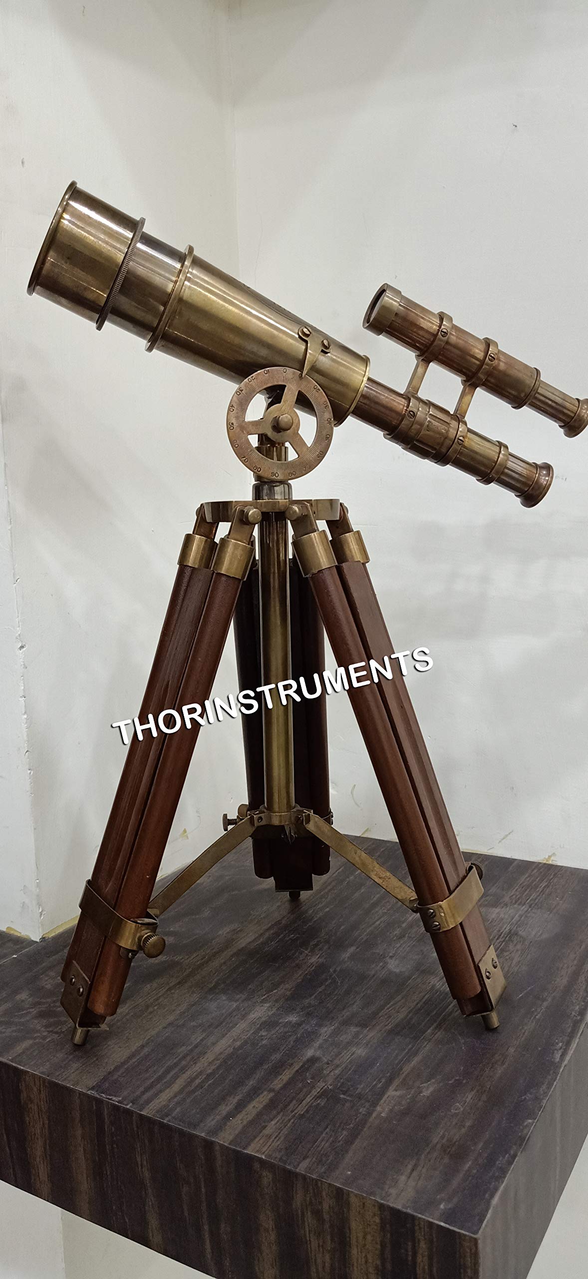 Amazon | デスクトップNauticalヴィンテージ望遠鏡木製三脚Collectible