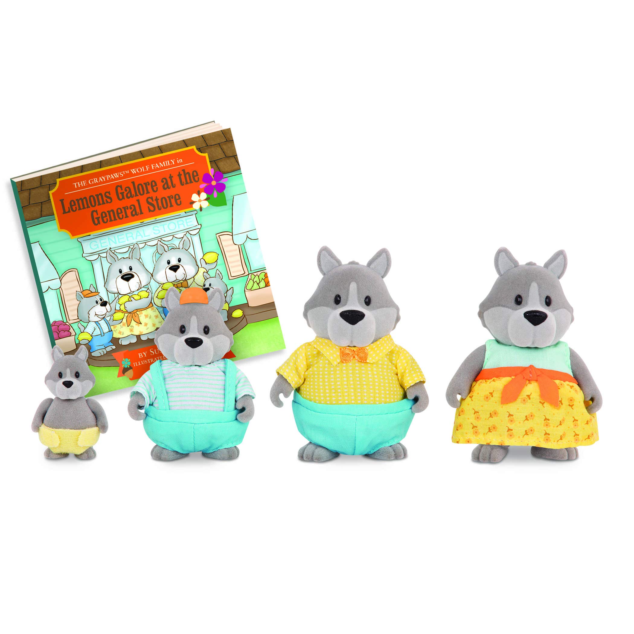 Amazon.com: Li'l Woodzeez – GrayPaws Wolf Family Set with