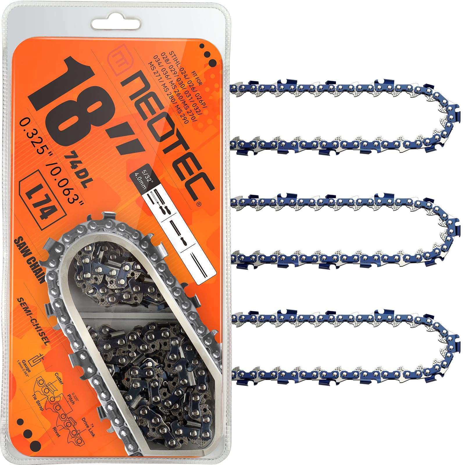 Amazon.com : 18 Inch Chainsaw Chain L74, .063
