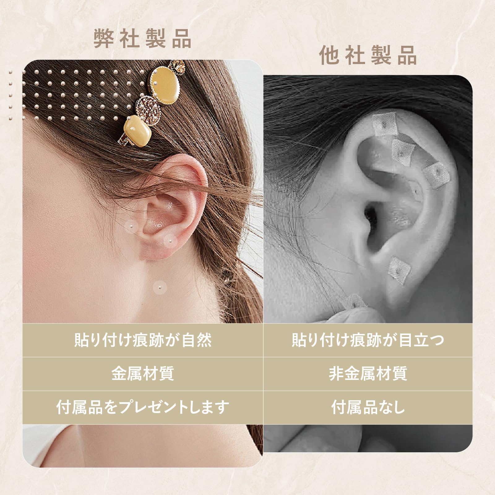 Amazon | [鏡の女人] 純チタン製 耳つぼジュエリー シール 200 粒