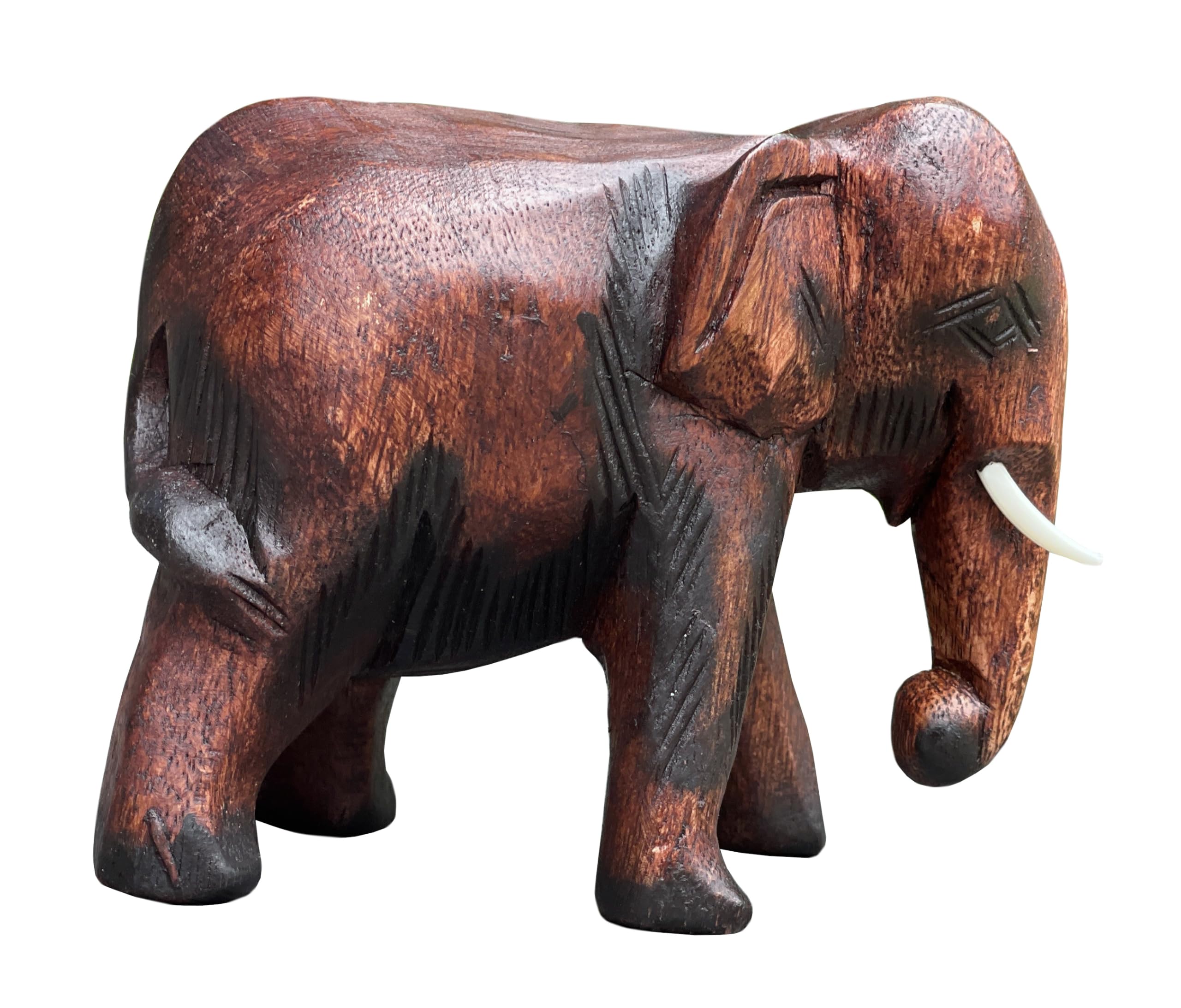 Amazon.co.jp: Land of Simple Treasures 手彫り木製象像 タイ産木製象