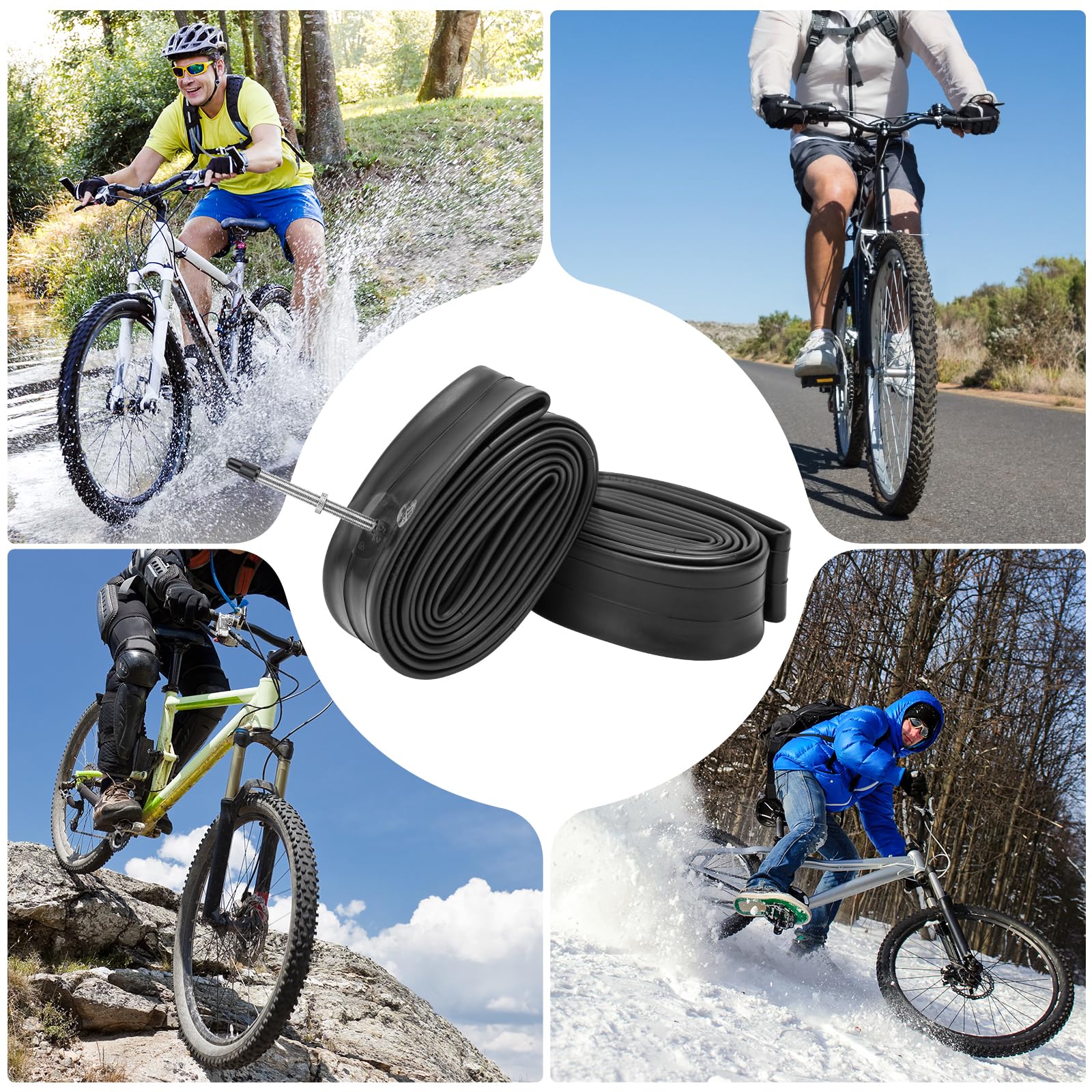 Amazon | YunSCM 2本,20 1 1/8 チューブ 肉厚,仏式バルブ60mm 高リムの