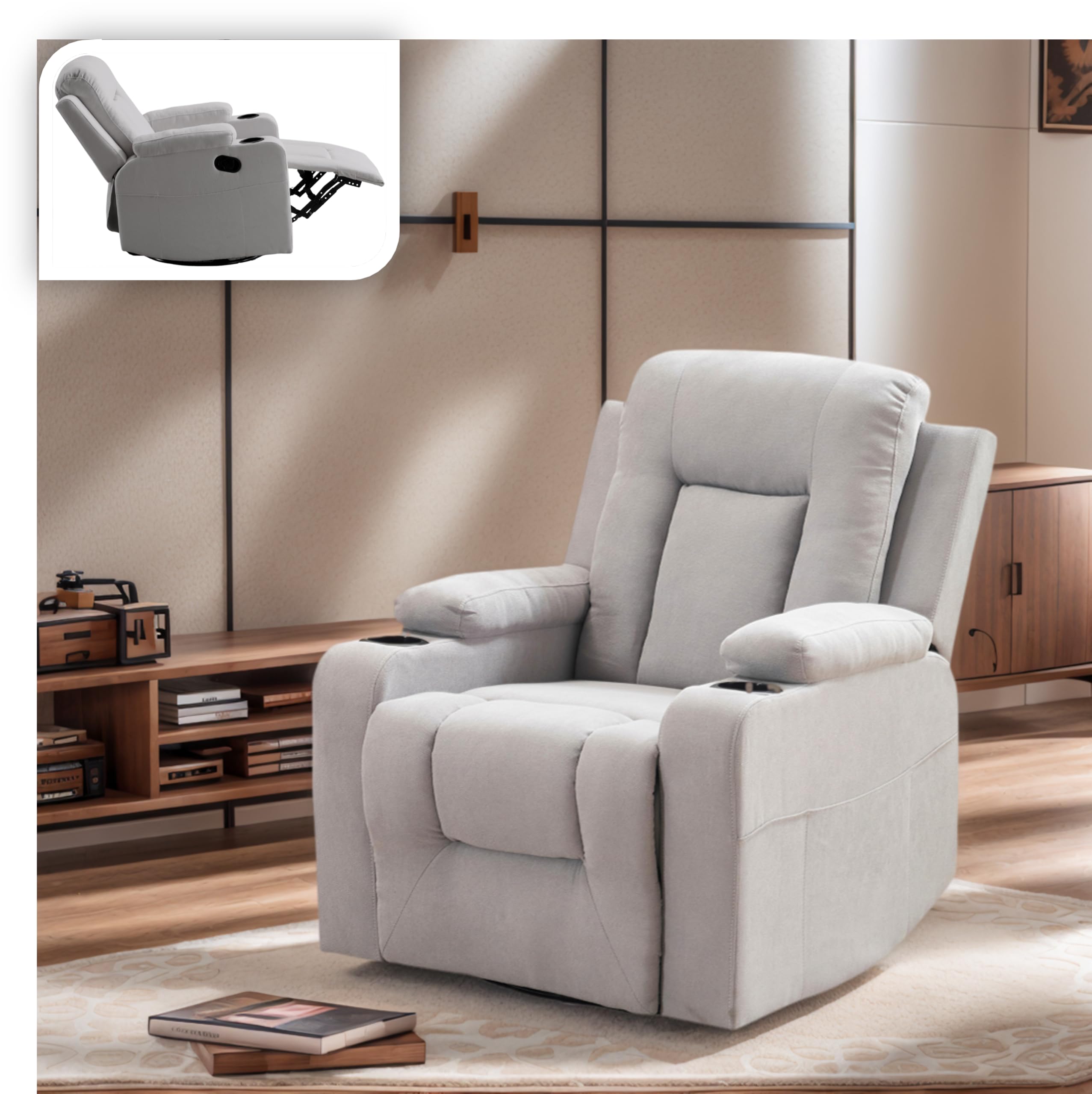 Amazon｜森風ShinrinKaze リクライニングソファー 360度回転 1人掛け