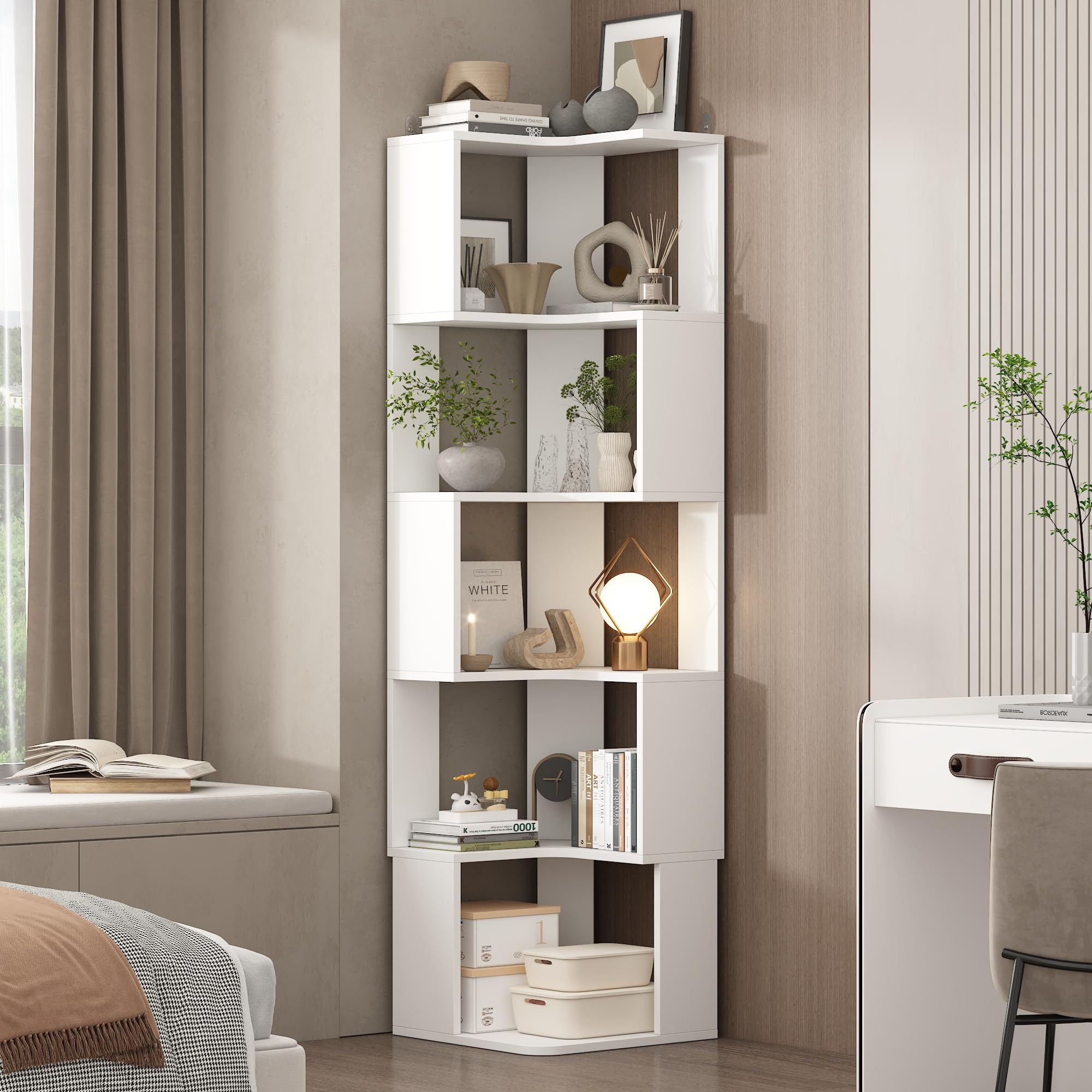 Amazon｜Timechee 本棚 5段 木製 幅40×奥行40×高さ150cm おしゃれ