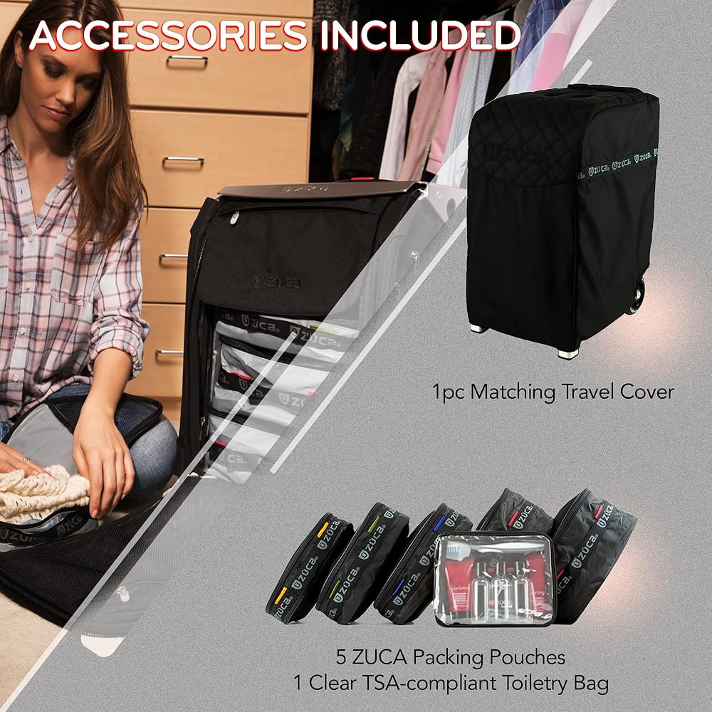 Amazon.com | ZUCA Pro Carry On Luggage with Wheels - Black Bag and