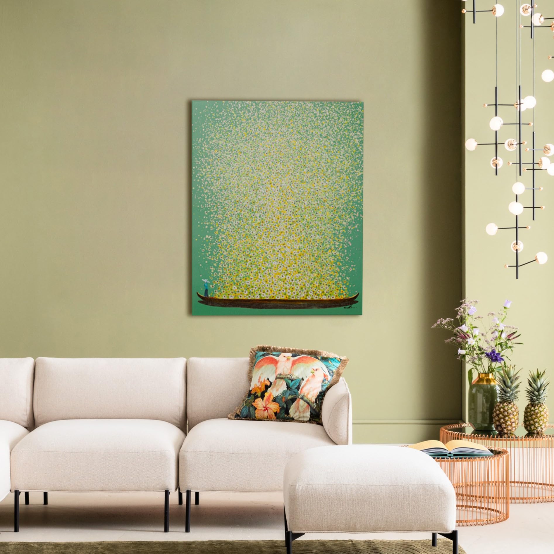 Amazon.co.jp: KARE カレ 正規品 絵画 フラワーボート グリーン