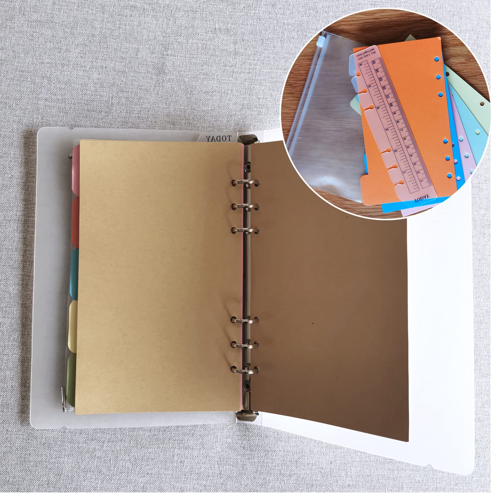 Amazon.co.jp: DY.2ten システム手帳 A6 手帳リフィル 80枚 6穴リング