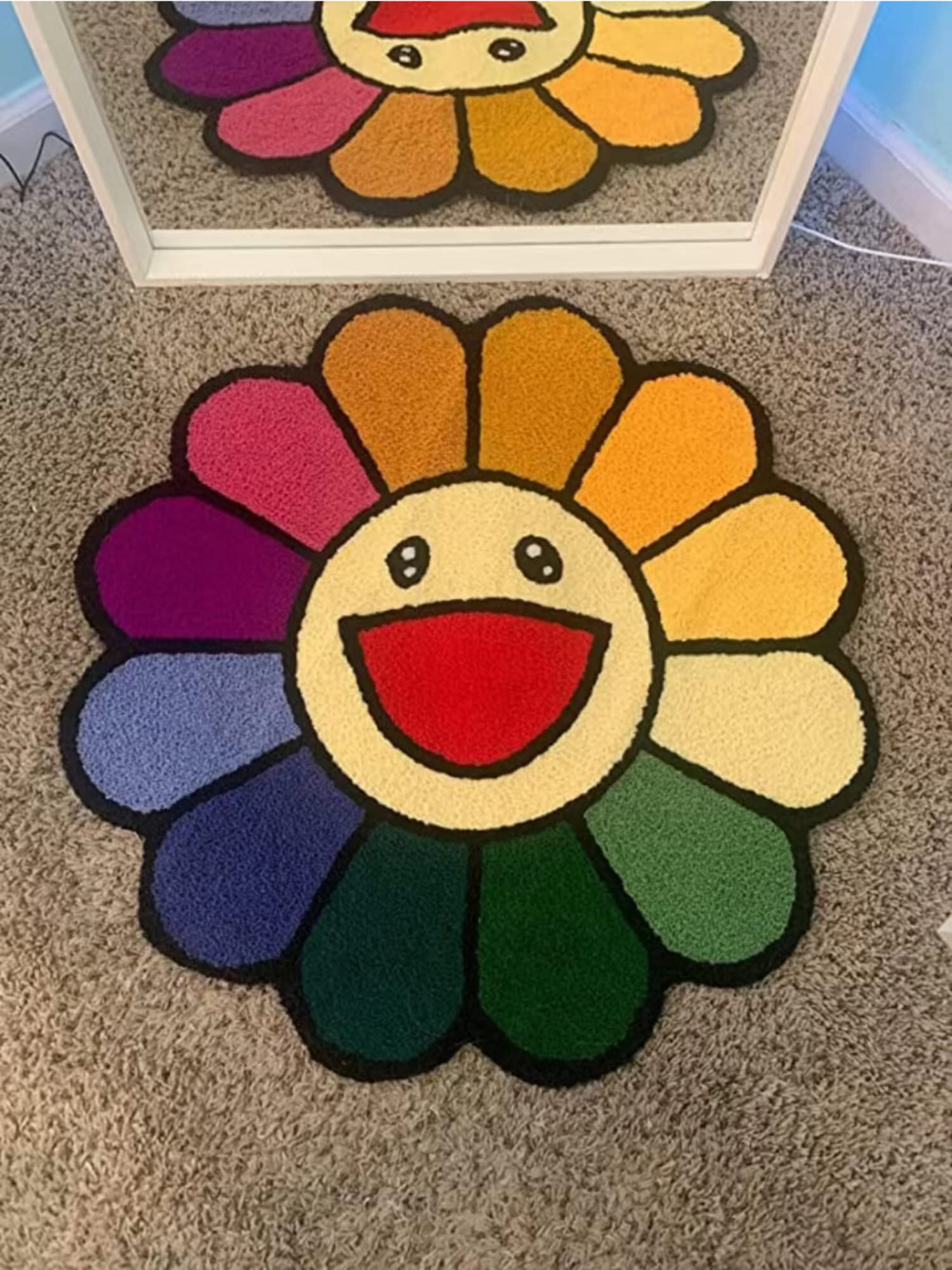 Amazon.com: Generic Smiley Face Sunflower Area Rug, 30x30in