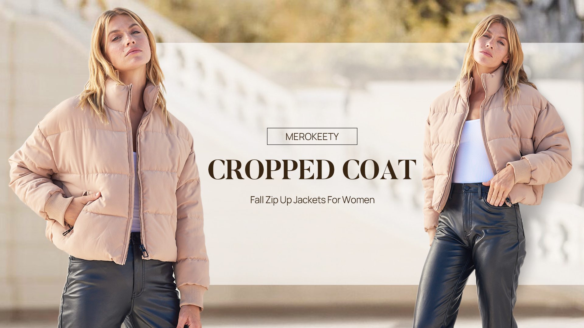 Amazon.com: MEROKEETY Women's 2031 Winter Cropped Puffer Jacket