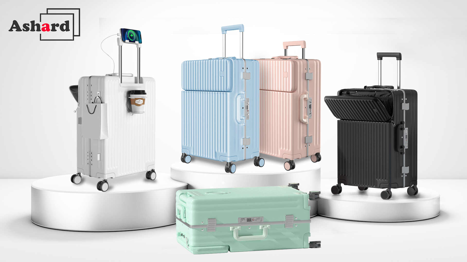 Amazon.co.jp: [Ashard] スーツケース 多機能フロントオープン