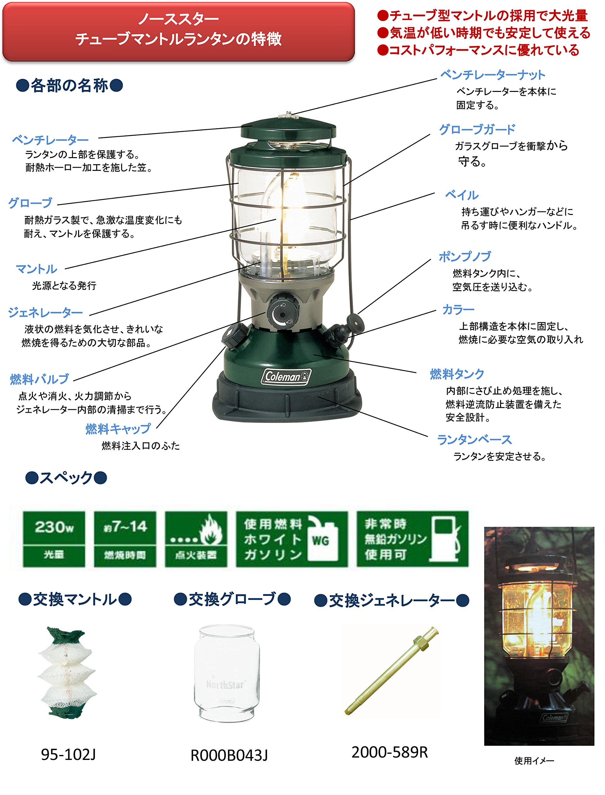 Amazon.co.jp: コールマン Coleman ノーススターチューブマントル
