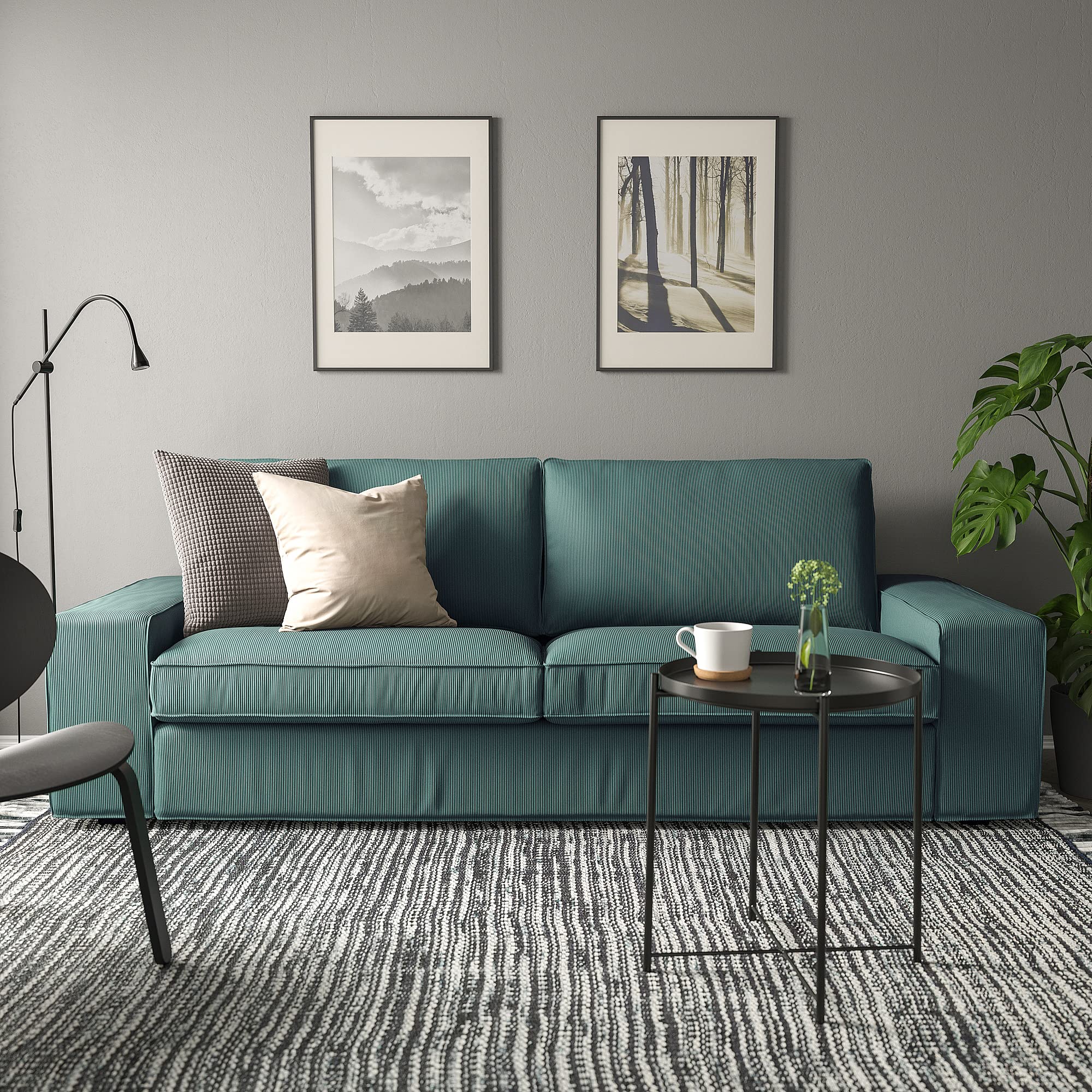 Amazon｜IKEA KIVIK 3人掛けソファ Kelinge Grey-Turquoise｜ソファ