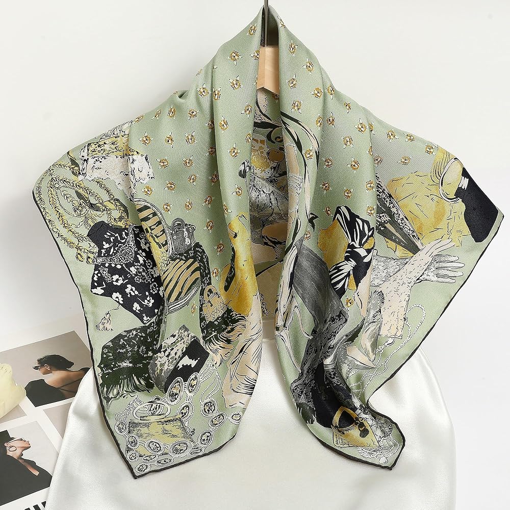 STARWHISPER 100% Pure Mulberry Silk Scarf-27''x27'' 14MM Double