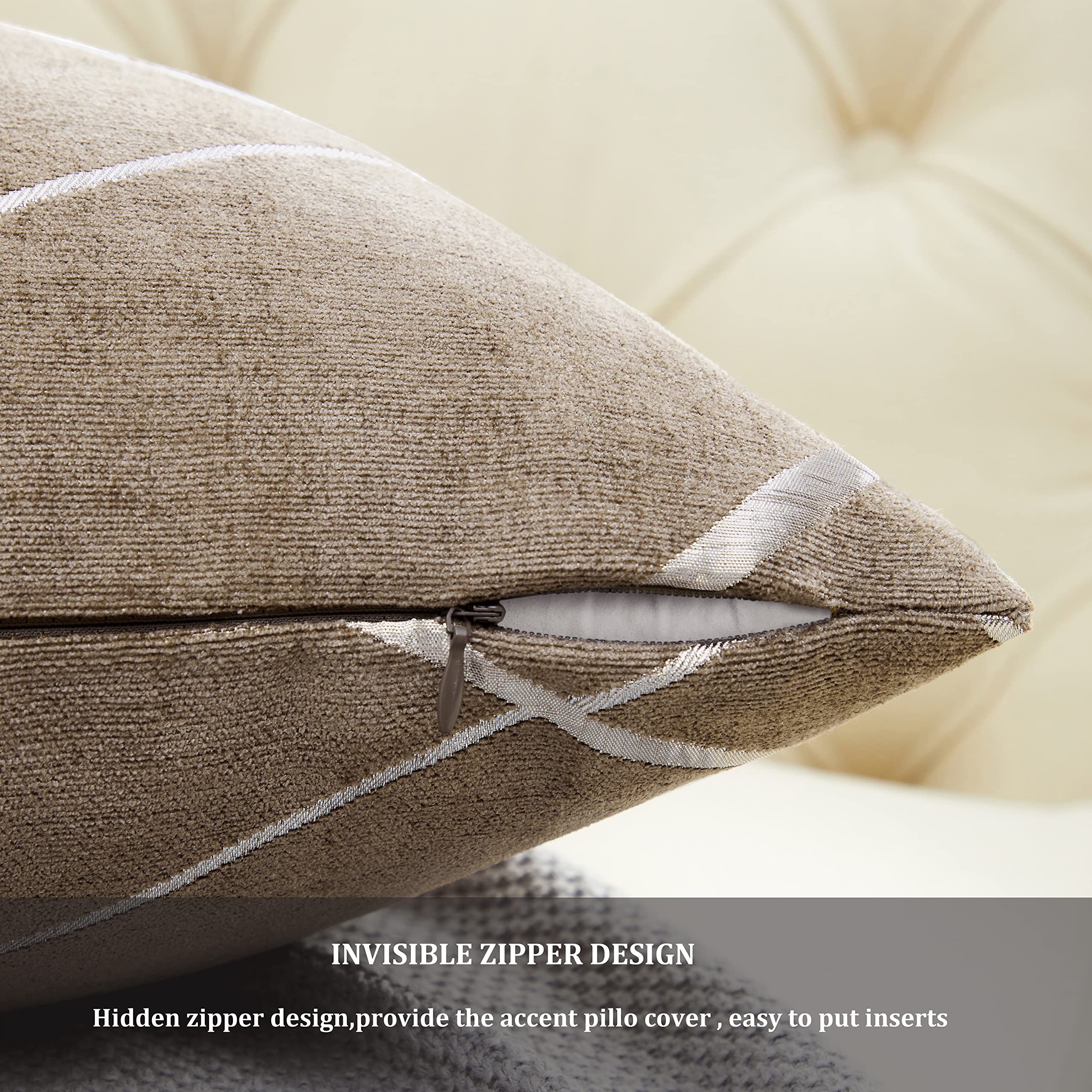 Amazon.co.jp: クッションカバー 26 x 26インチ トープブラウンソファ