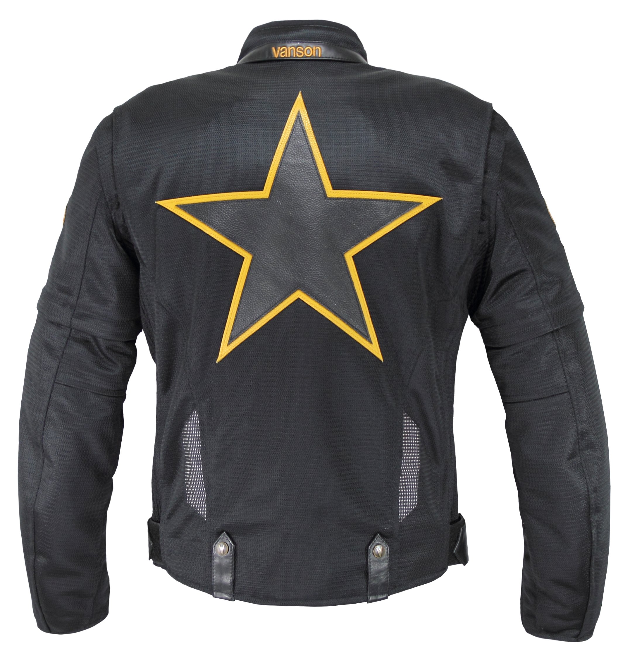 Amazon | VANSON(バンソン) メッシュジャケット BLACK/YELLOW XL