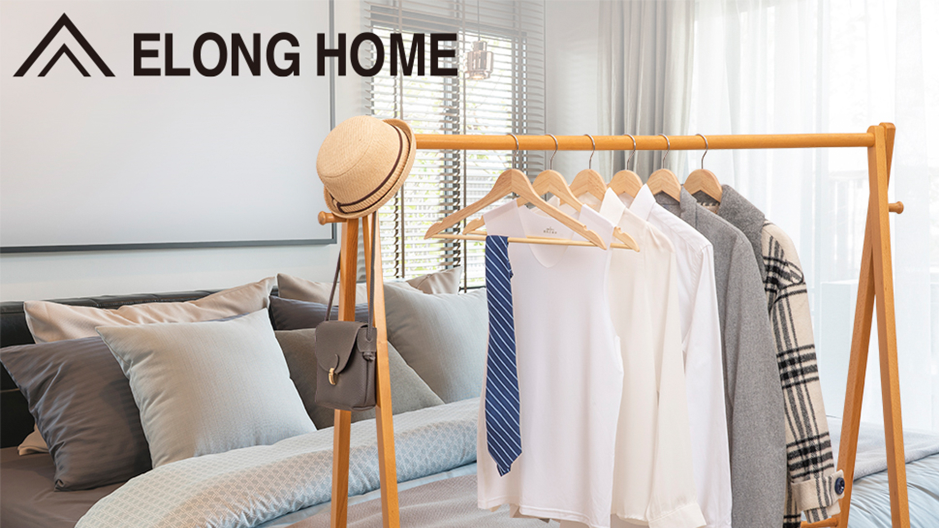 Amazon.co.jp: ELONG HOME 木製ハンガー 滑り止め凹みとズボンバーが