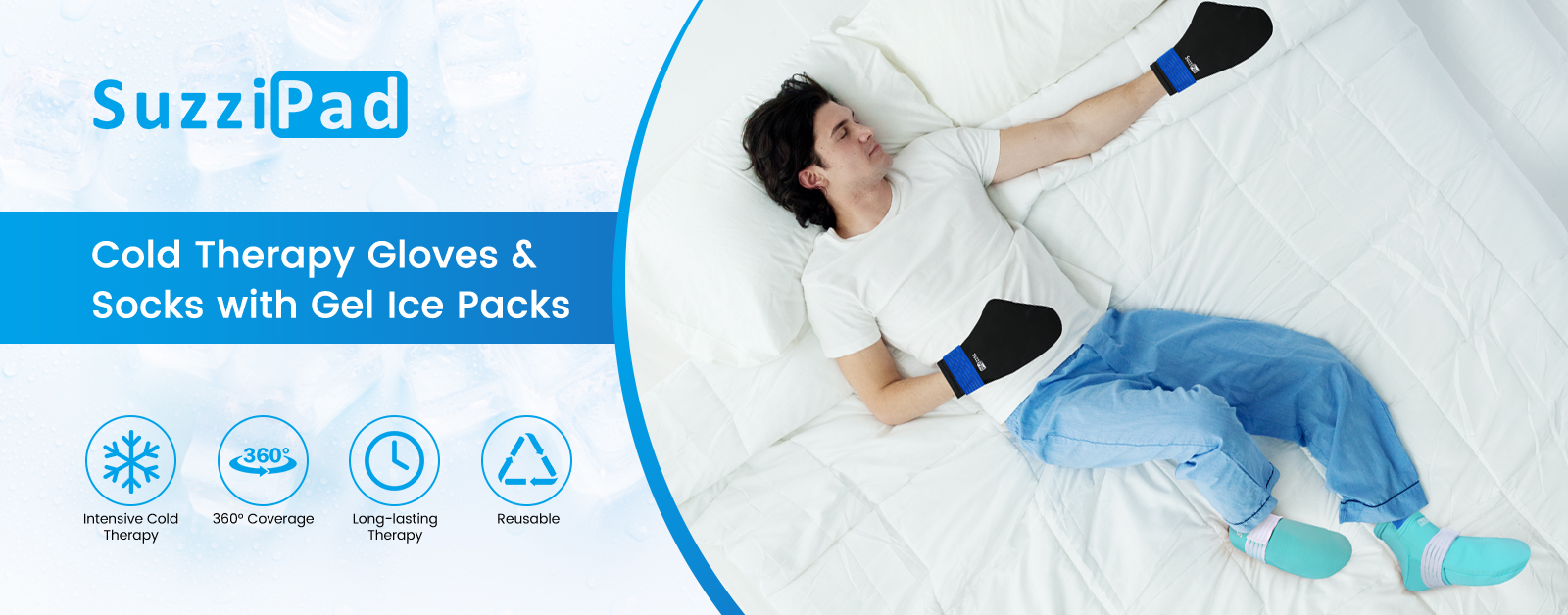 Amazon.com: SuzziPad Cold Therapy Socks & Hand Ice Pack, Cooling