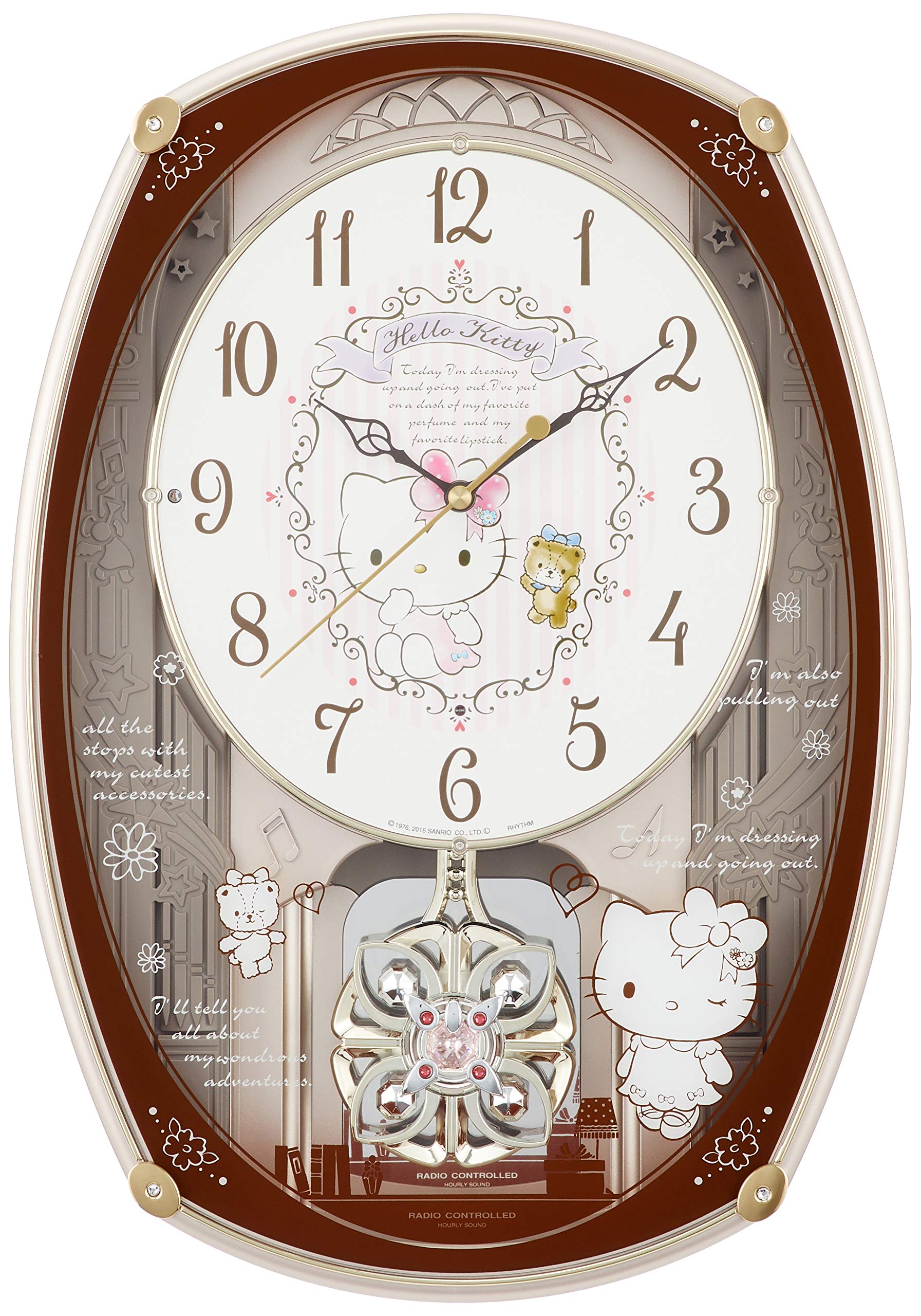 Amazon.co.jp: ハローキティ 掛け時計 電波時計 からくり時計 ピンク