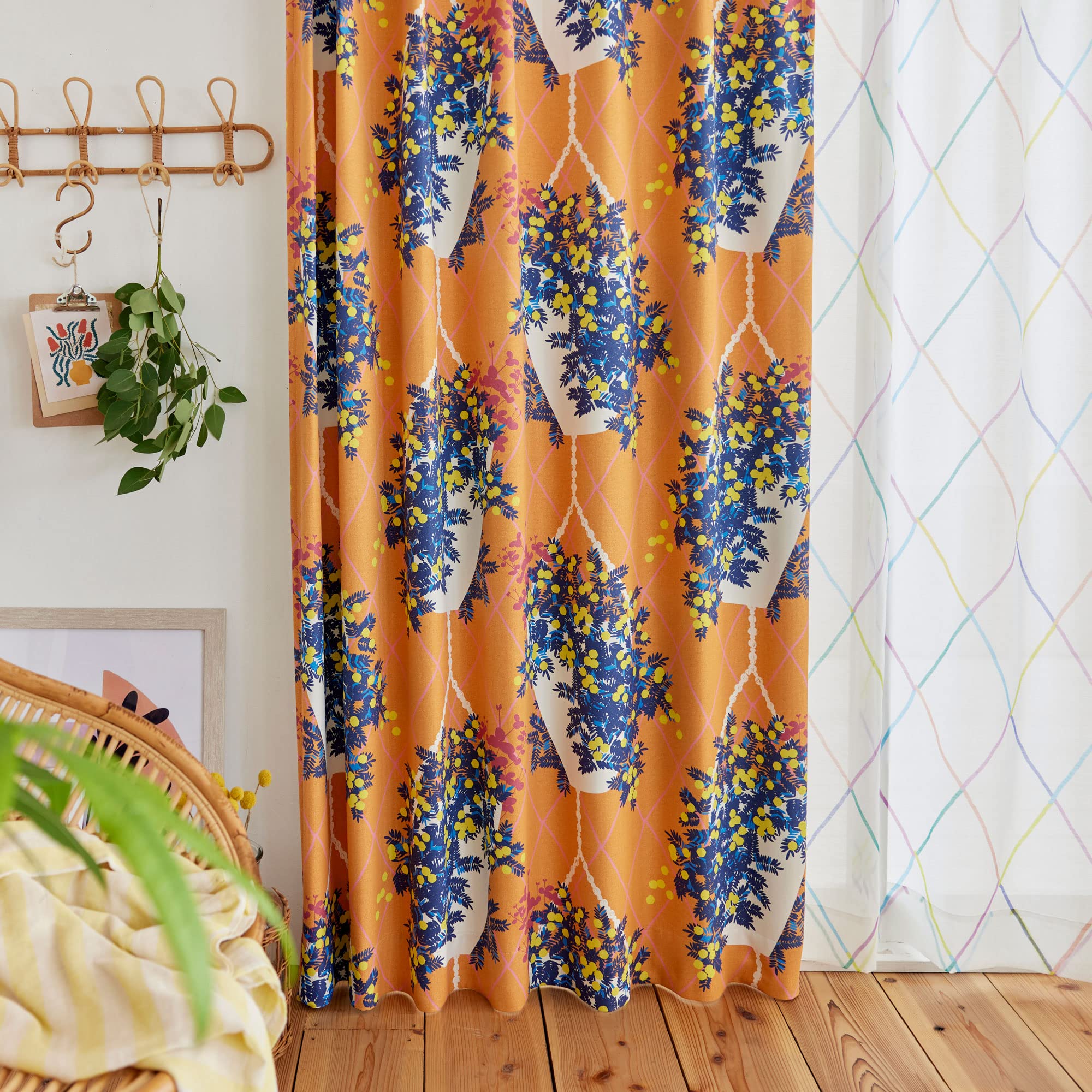 Amazon｜スミノエ(Suminoe) セミオーダーカーテン オレンジ 幅300cm