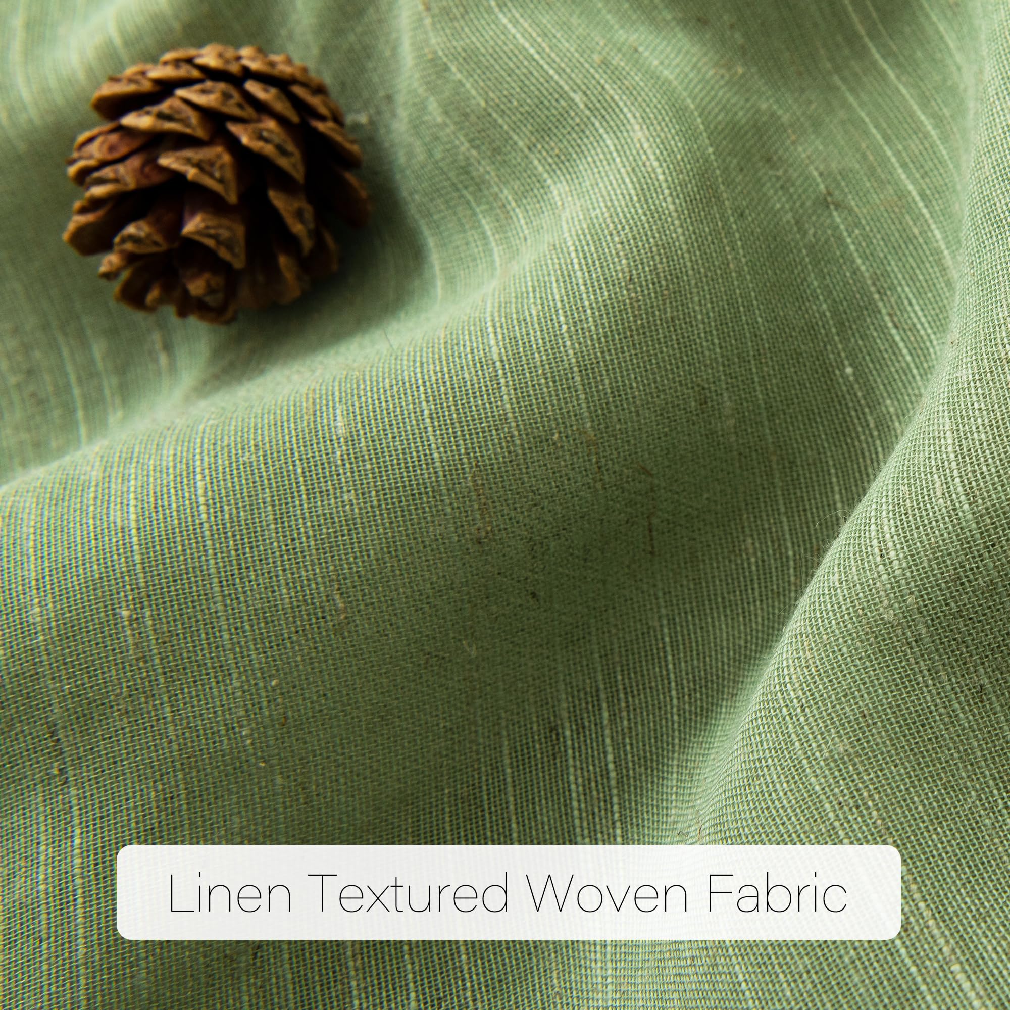 Amazon｜PANGSINNE セージグリーンリネンシアーカーテン、108x52インチ