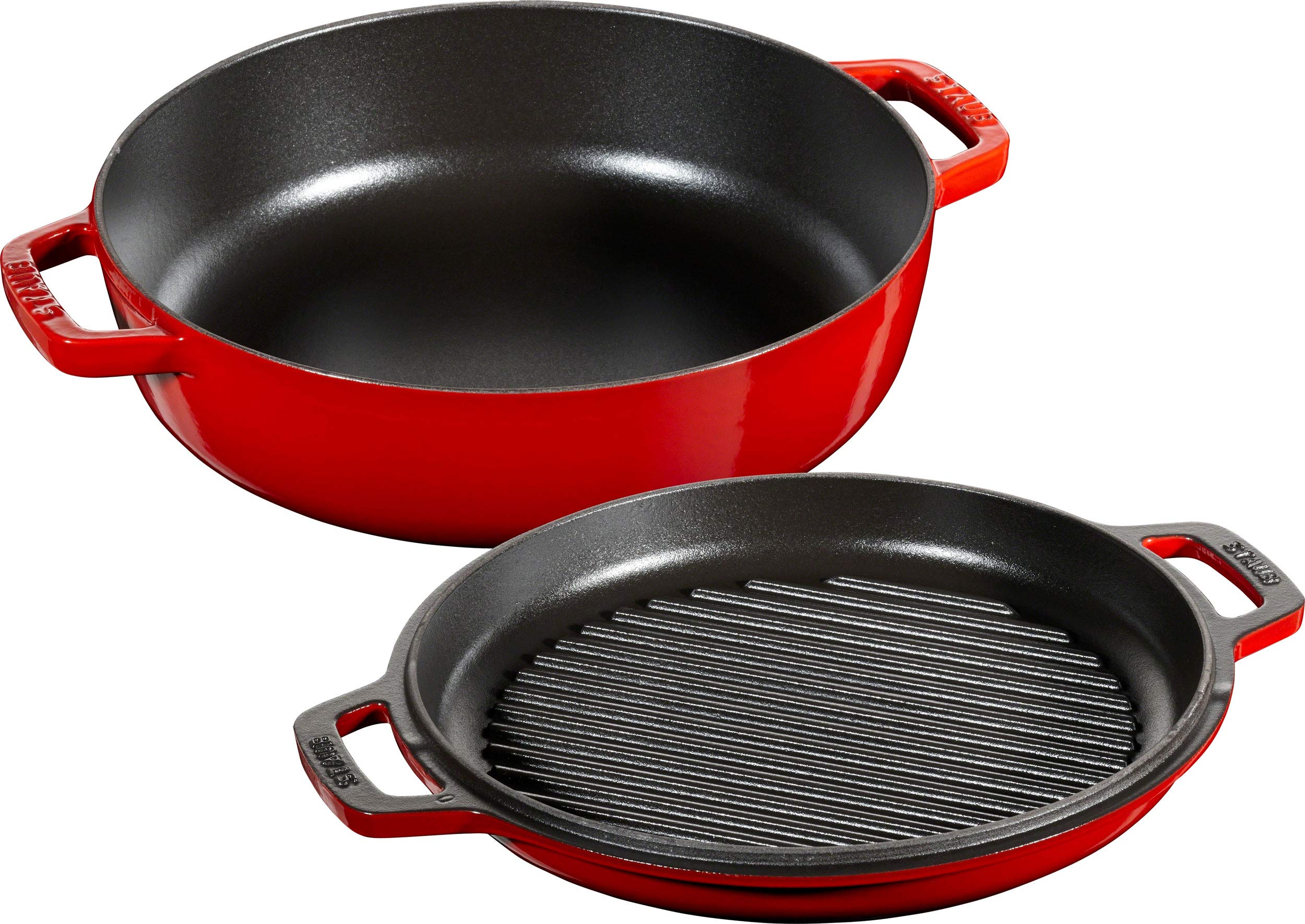 Amazon｜staub ストウブ 「 スキヤキ&グリル チェリー 26cm 」 両手