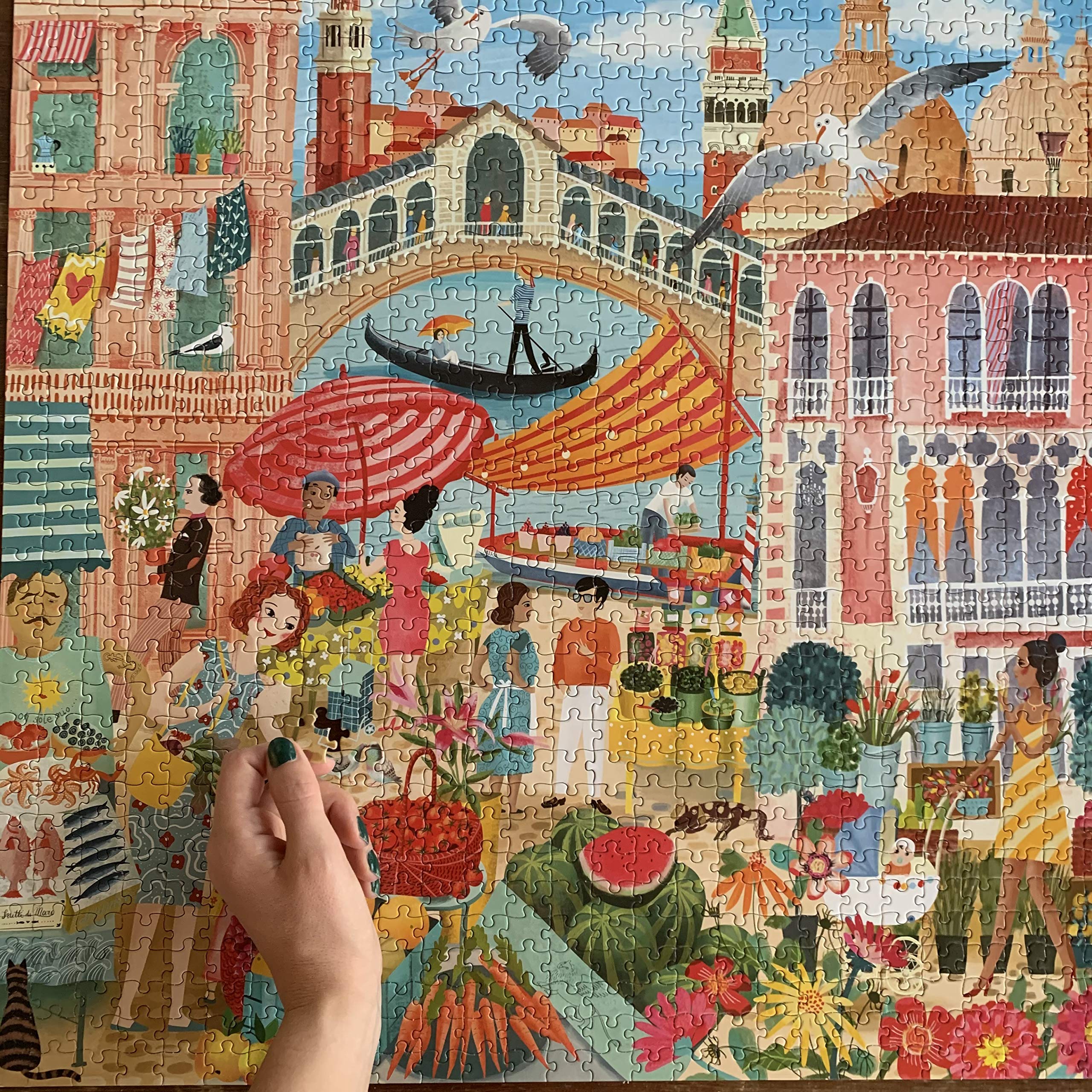 Amazon.com: eeBoo 1000 Piece Puzzle - Venice Open Market Jigsaw