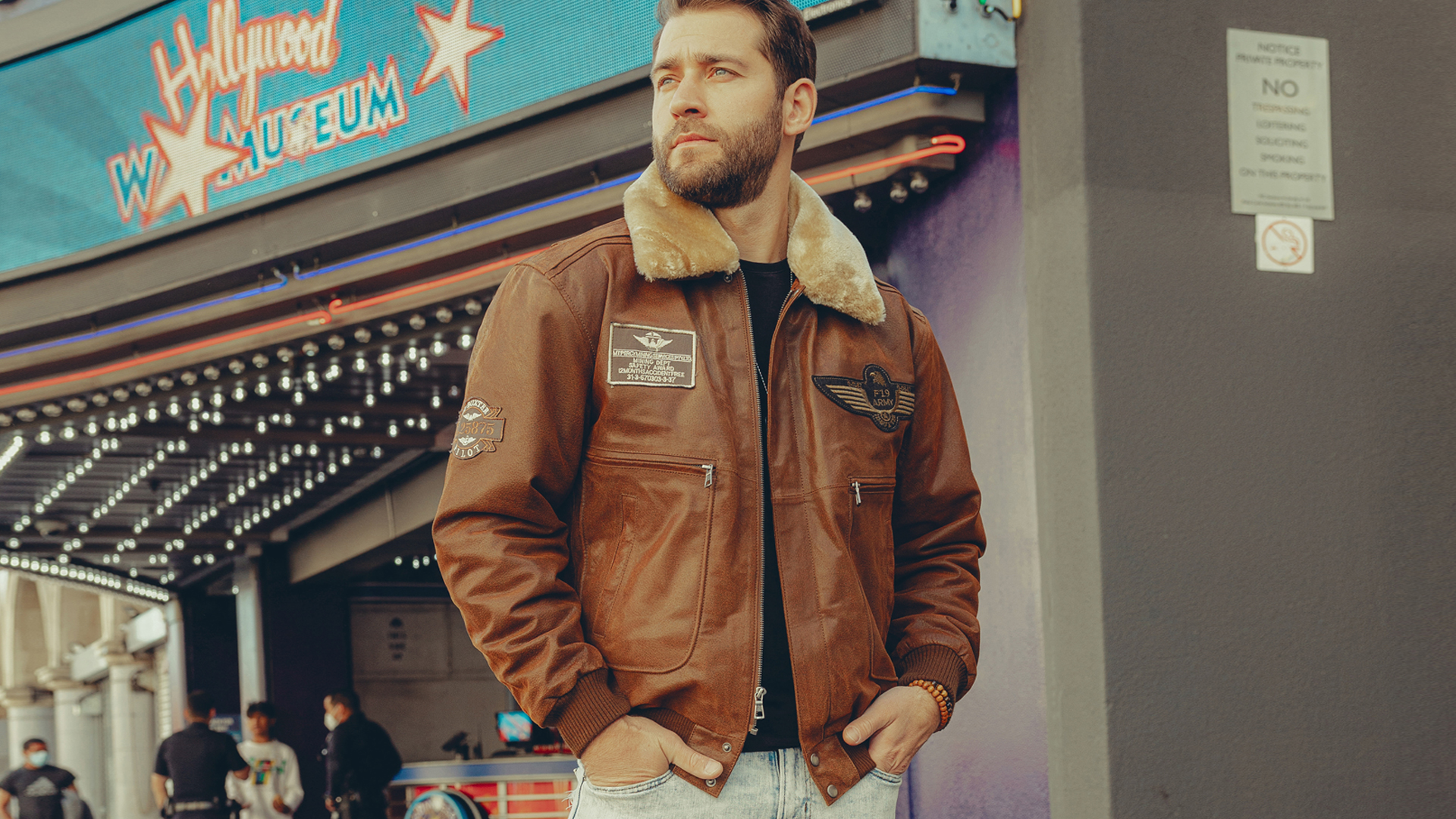 Amazon | [FLAVOR] メンズ 本革 ボンバーレザージャケット パイロット