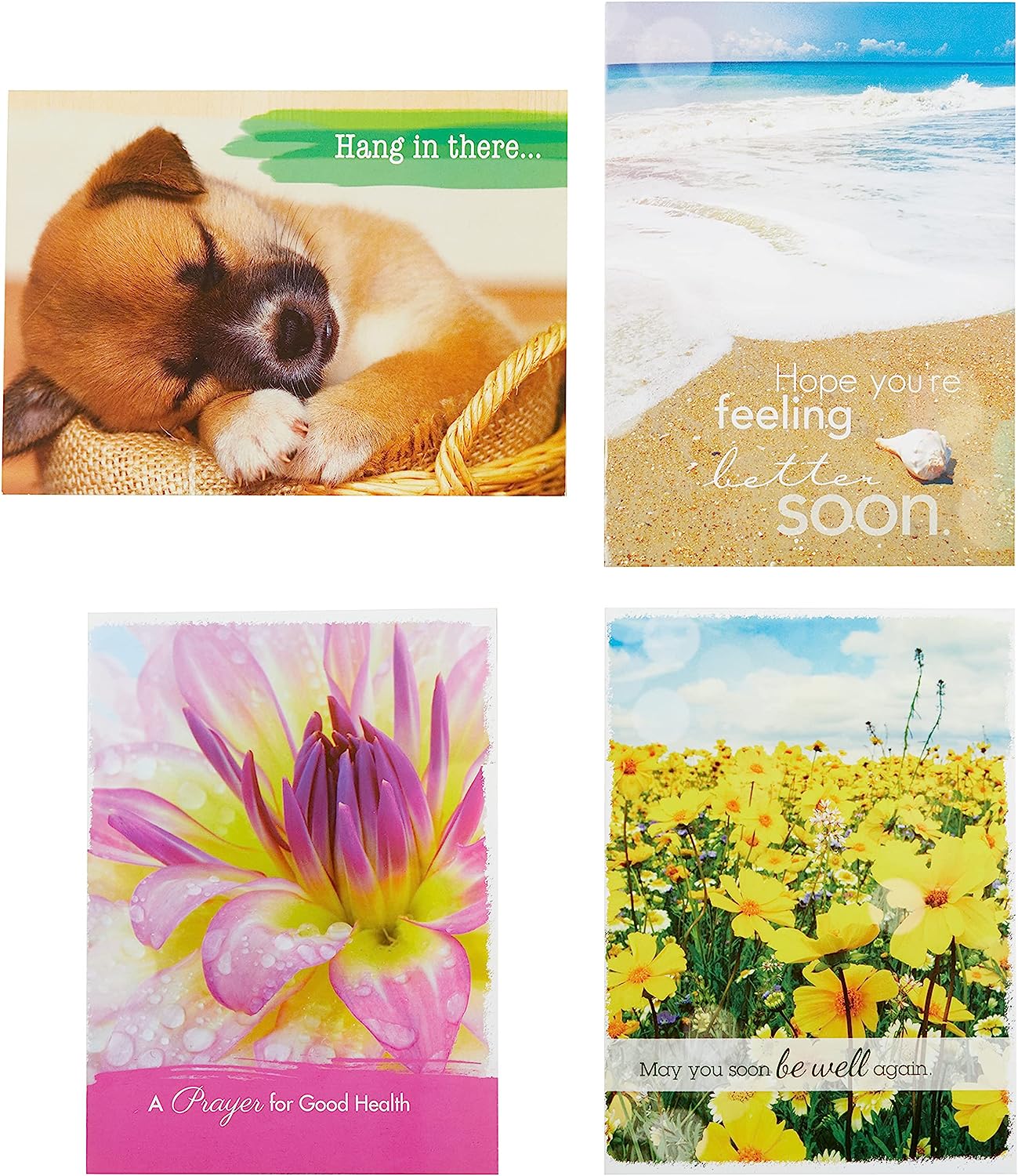 98642 - Religious Get Well Soon Card Set with Envelopes, 12 Cards