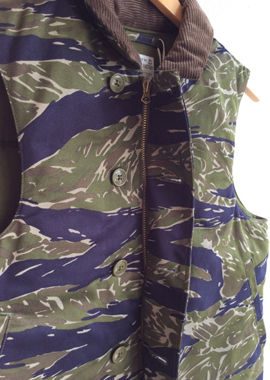 デッキベスト タイガーカモ Deck Vest,Tiger Camo／Workers - マメチコ