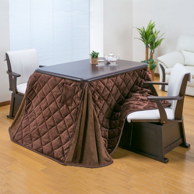 ダイニングこたつシリーズ フルセット テーブル＋布団＋チェア 幅105cm