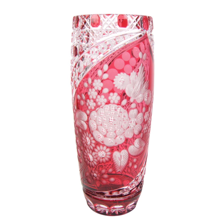 s*s様 赤色花模様のマイセンタンブラークリスタル s*s様 赤色花模様の