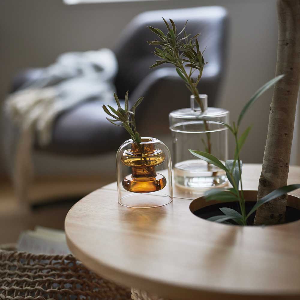 二重構造デザインの一輪挿しフラワーベース｜北欧風インテリアに映える