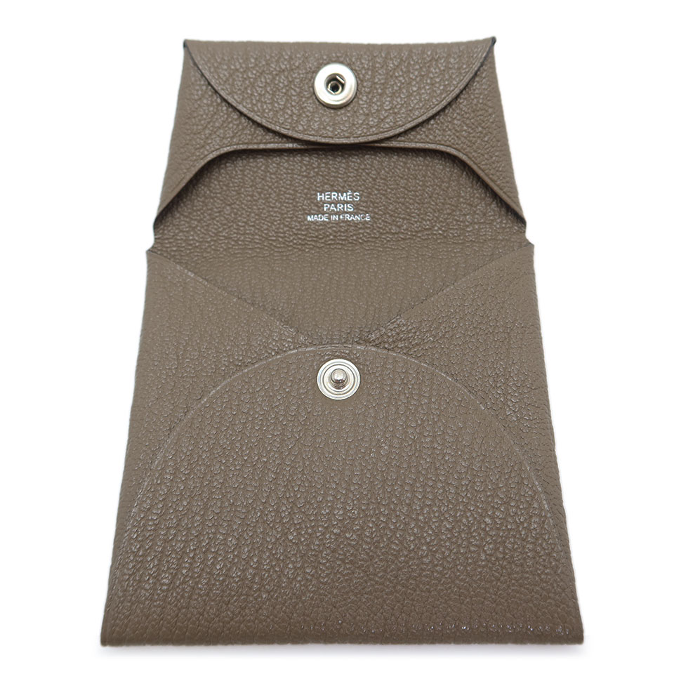 HERMES エルメス バスティアコインケース X刻印 シェーブル エトゥープ